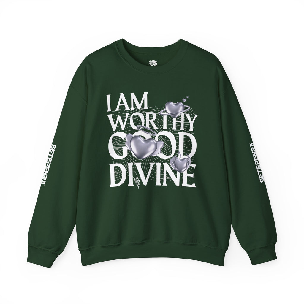 I AM WORTHY GOOD DIVINE Unisex Heavy Blend™ Crewneck Sweatshirt SETEPENRA Sweatshirt.