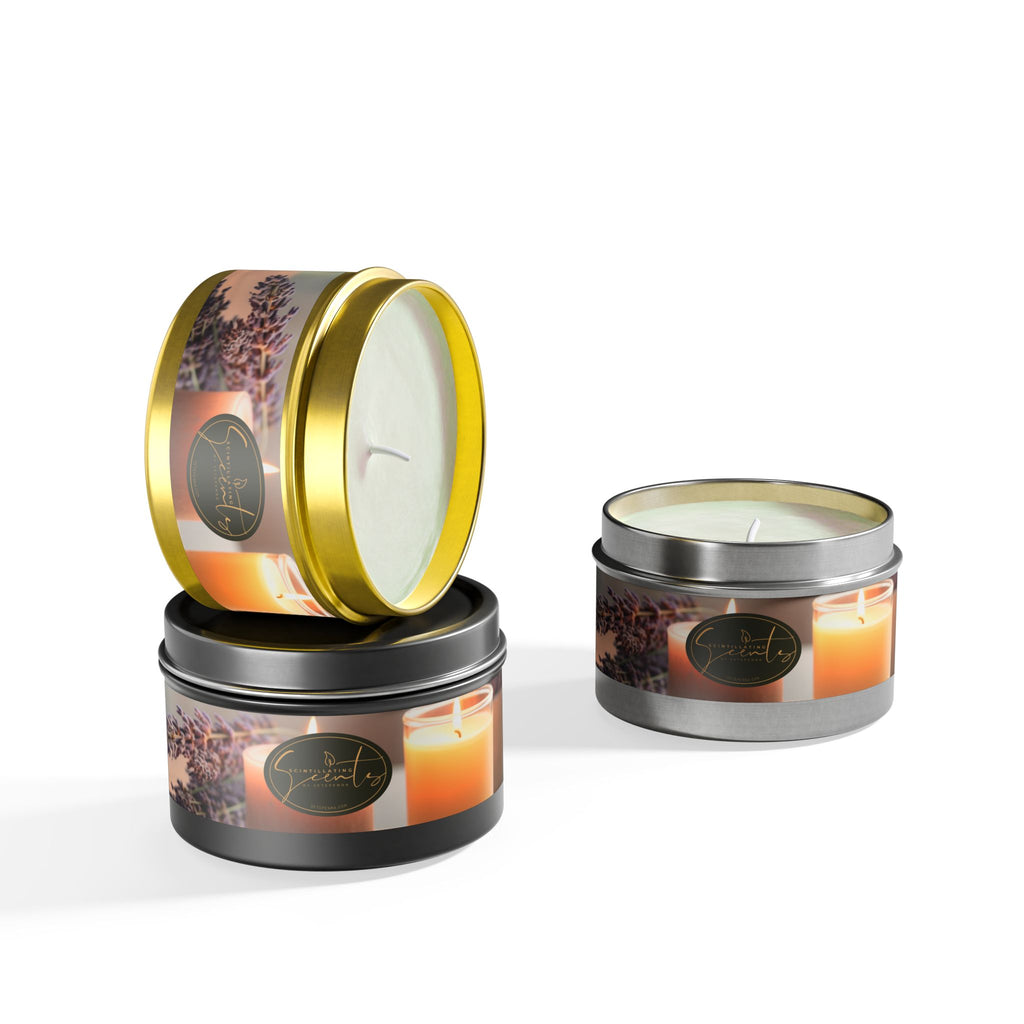 Scintillating Scents by SETEPENRA Tin Candles - Gold, Silver, Black (4oz, 8oz)