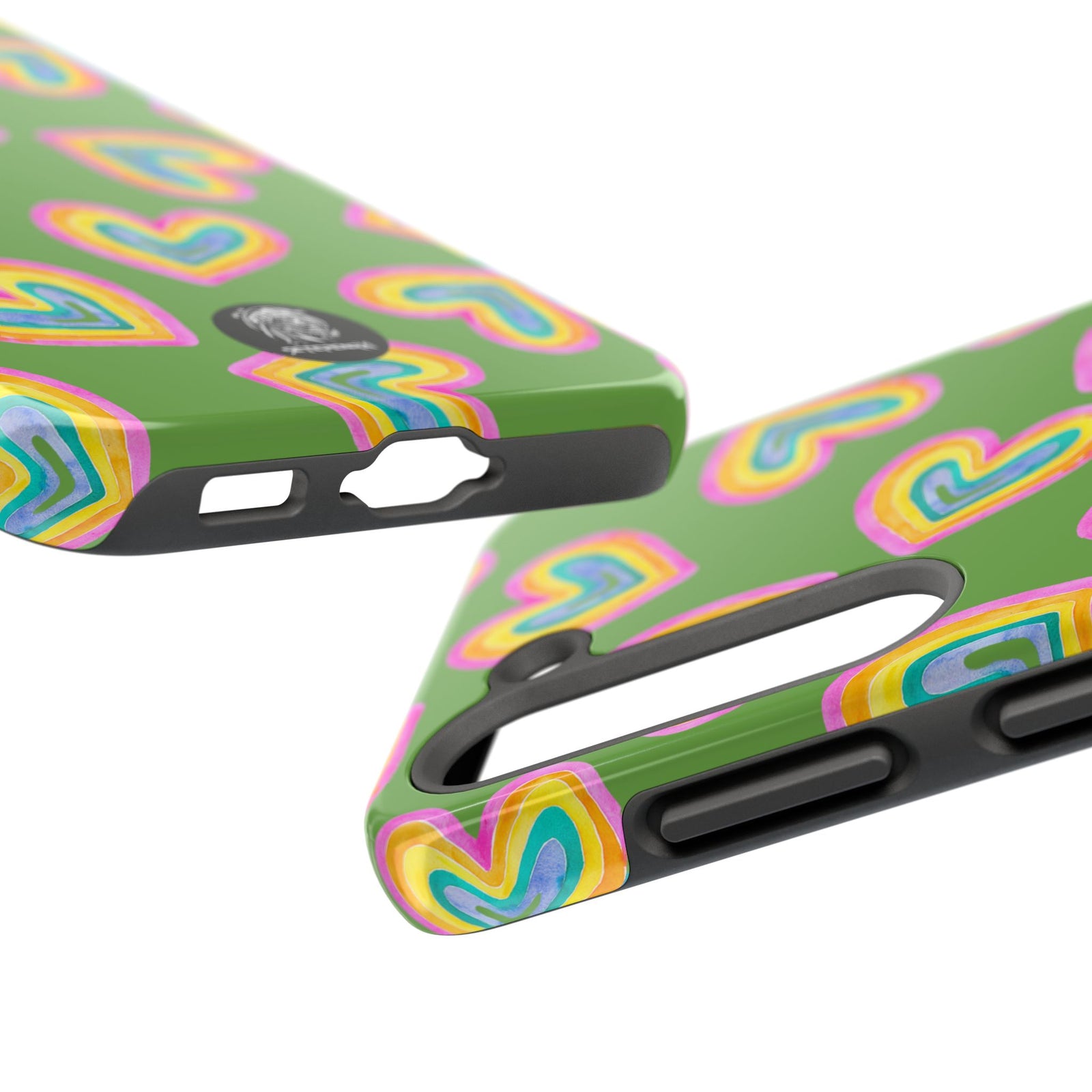 Rainbow Heart Tough Phone Case (For iPhone, Galaxy & More) - Green SETEPENRA Phone Case.