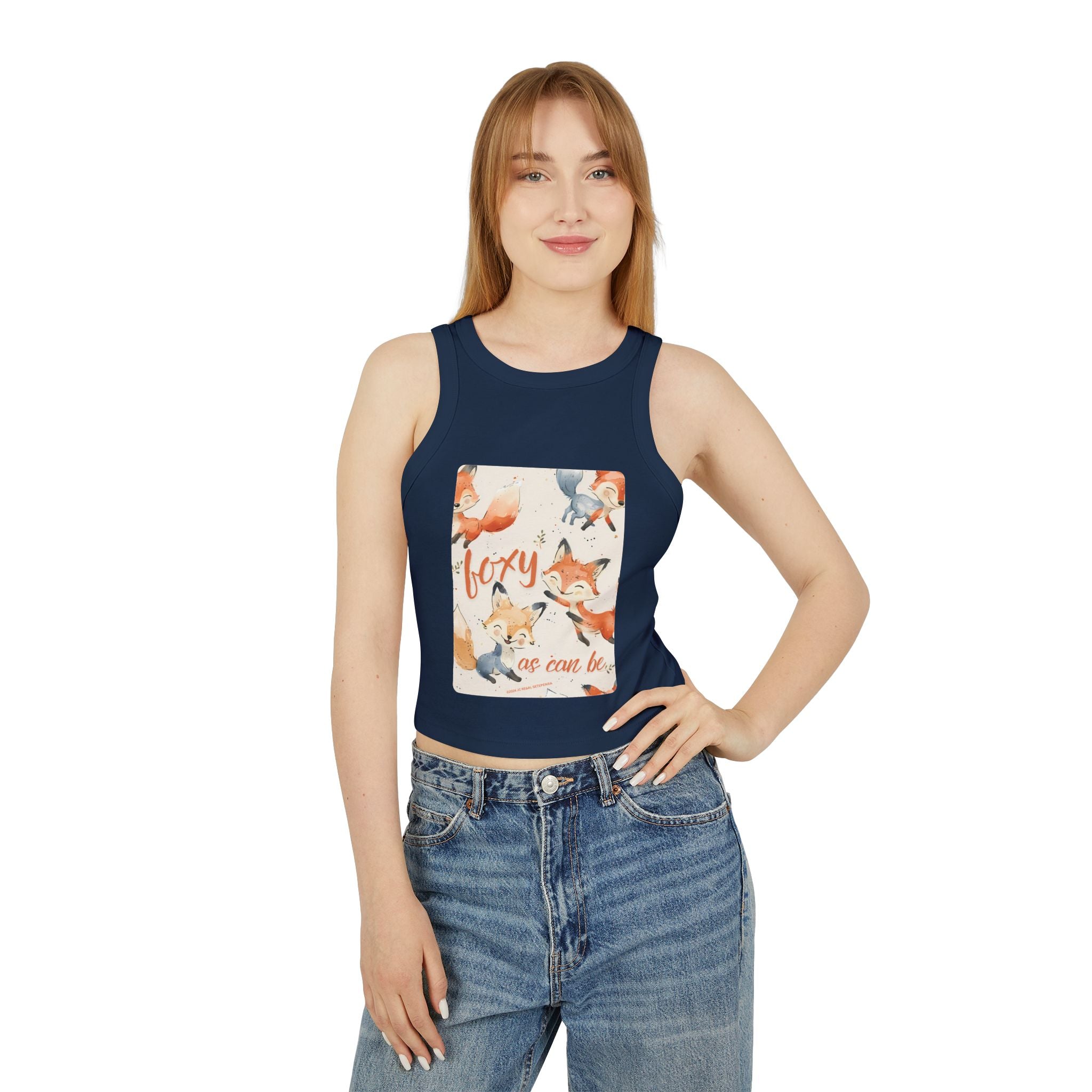 Foxy As Can Be Women's Micro Rib Racer Tank Top