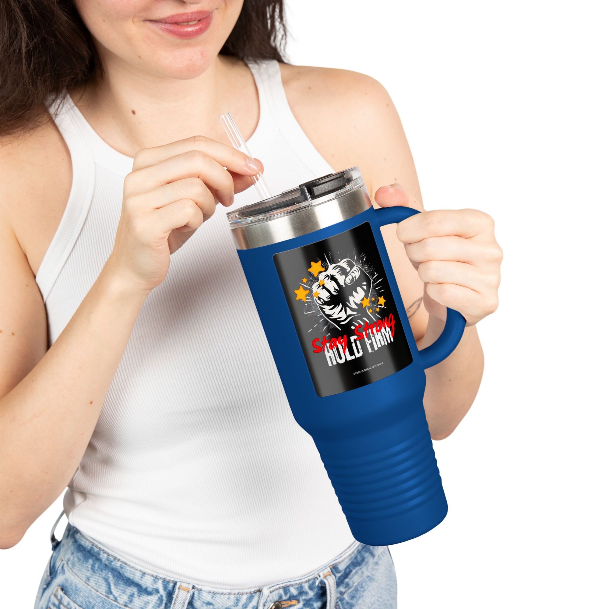 Stay Strong Hold Firm Insulated Travel Mug, 40oz