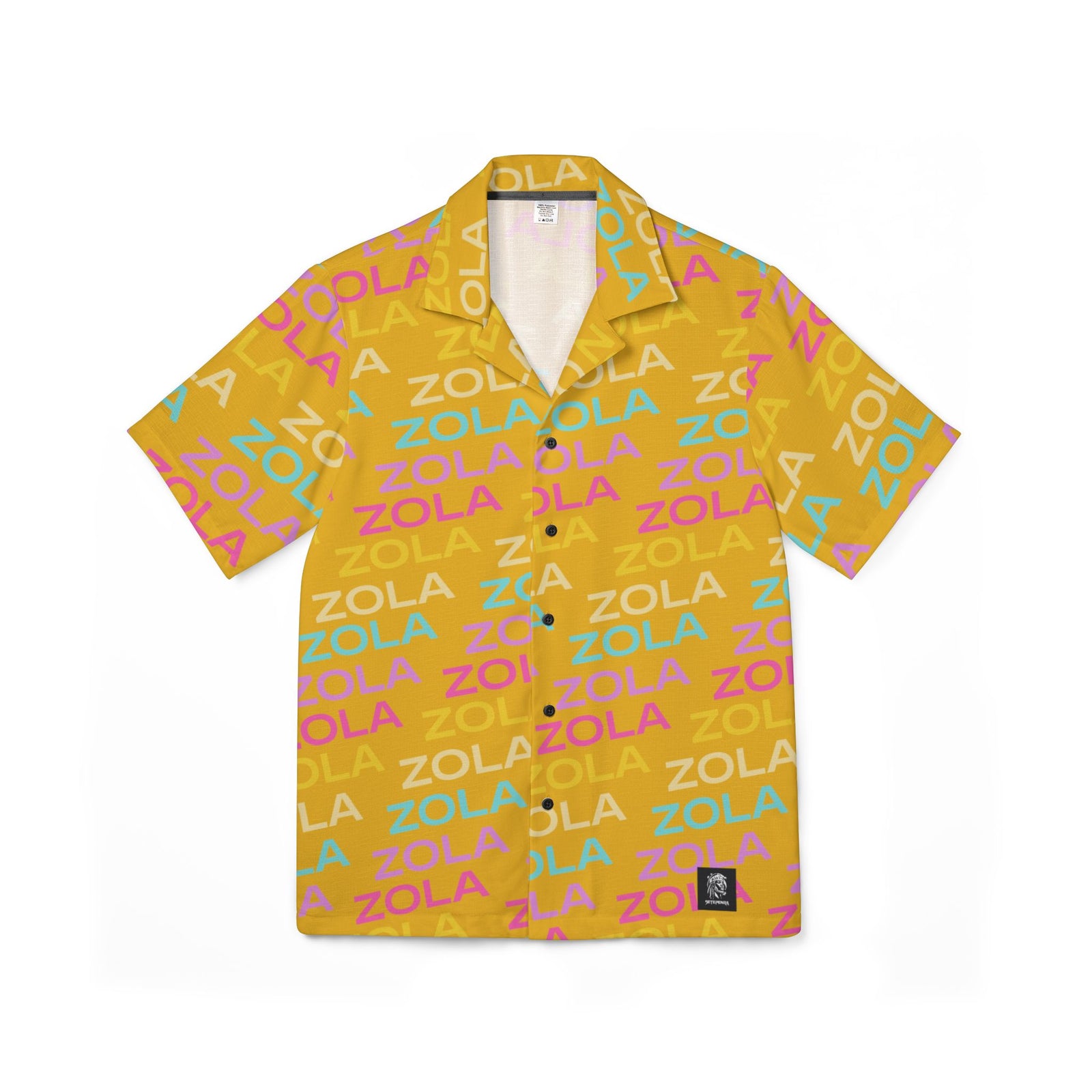 Zola Men's Hawaiian Camp Shirt (Gold) SETEPENRA All Over Prints.