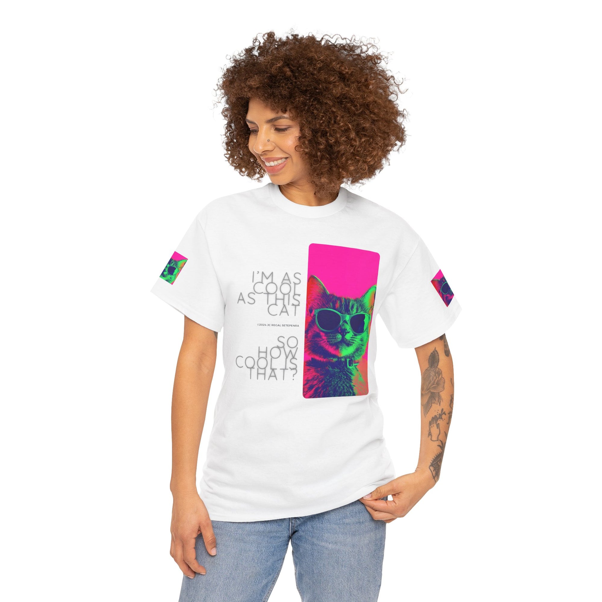 Cool Cat (Whiskers 1) Unisex Heavy Cotton Tee