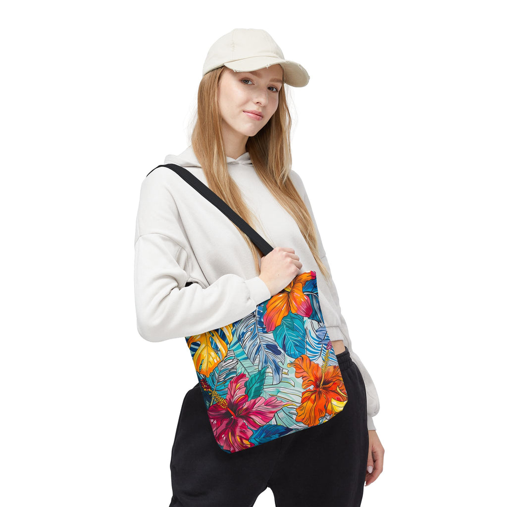 Monstera Hibiscus Tote Bag