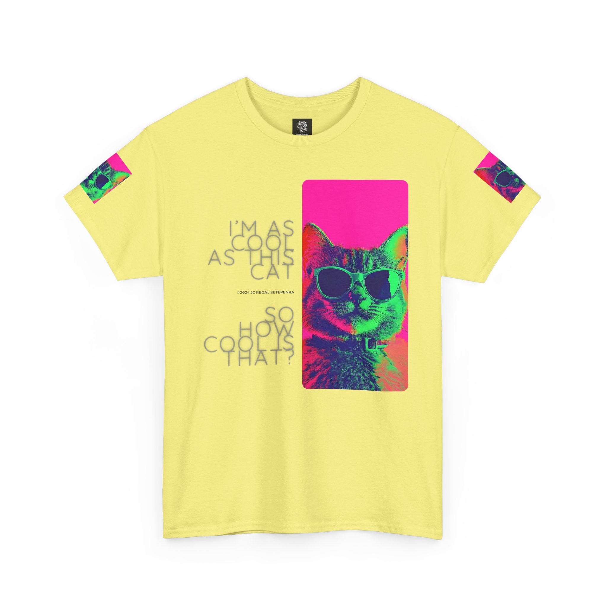 Cool Cat (Whiskers 1) Unisex Heavy Cotton Tee SETEPENRA T-Shirt.