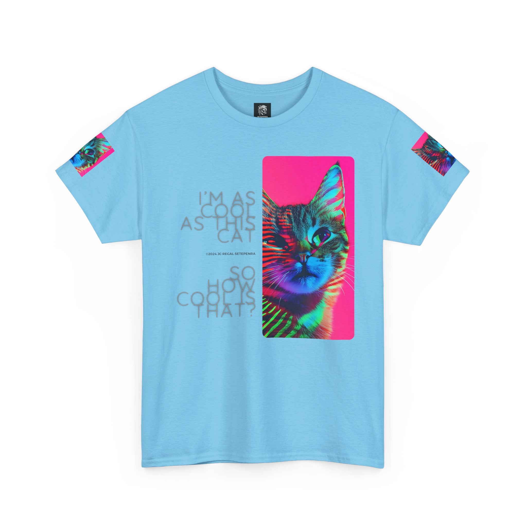 Cool Cat (Whiskers 2) Unisex Heavy Cotton Tee SETEPENRA T-Shirt.
