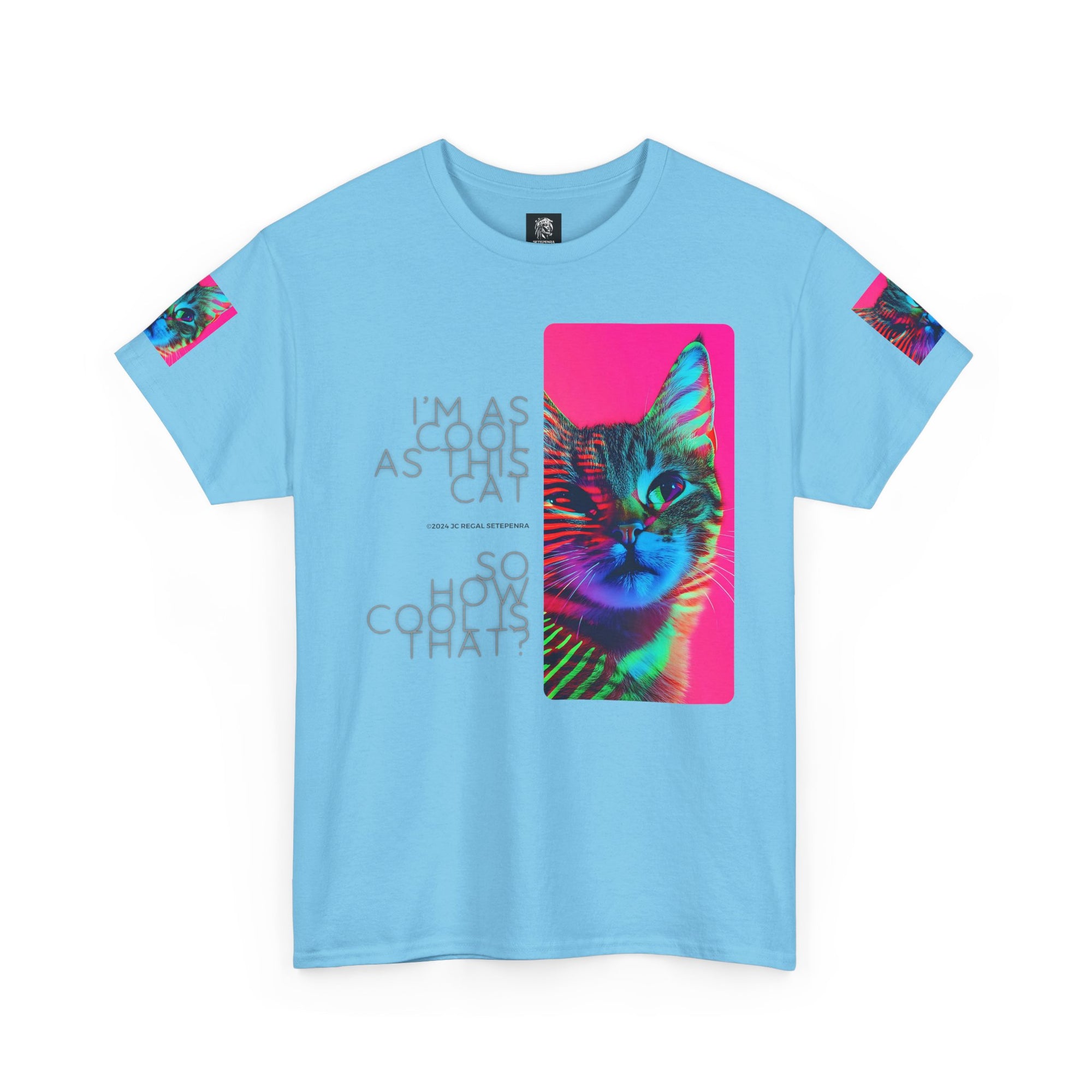 Cool Cat (Whiskers 2) Unisex Heavy Cotton Tee SETEPENRA T-Shirt.