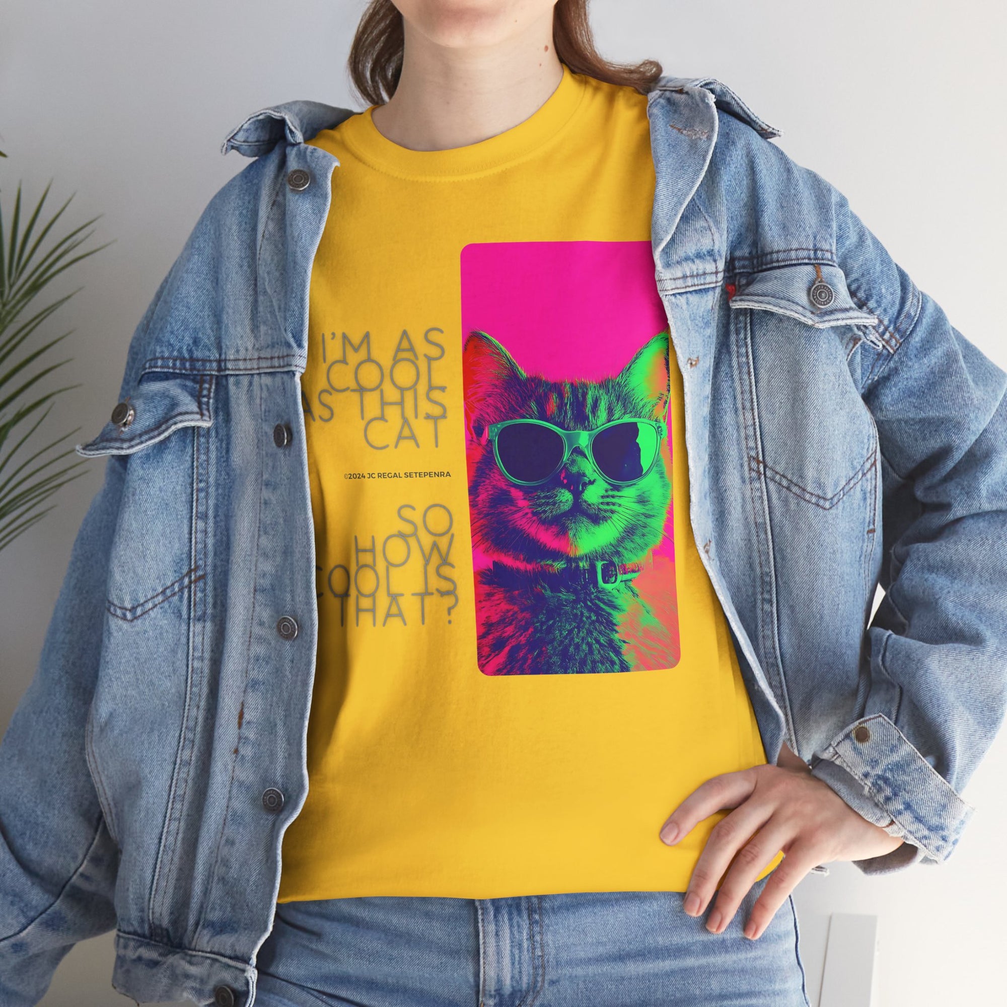 Cool Cat (Whiskers 1) Unisex Heavy Cotton Tee