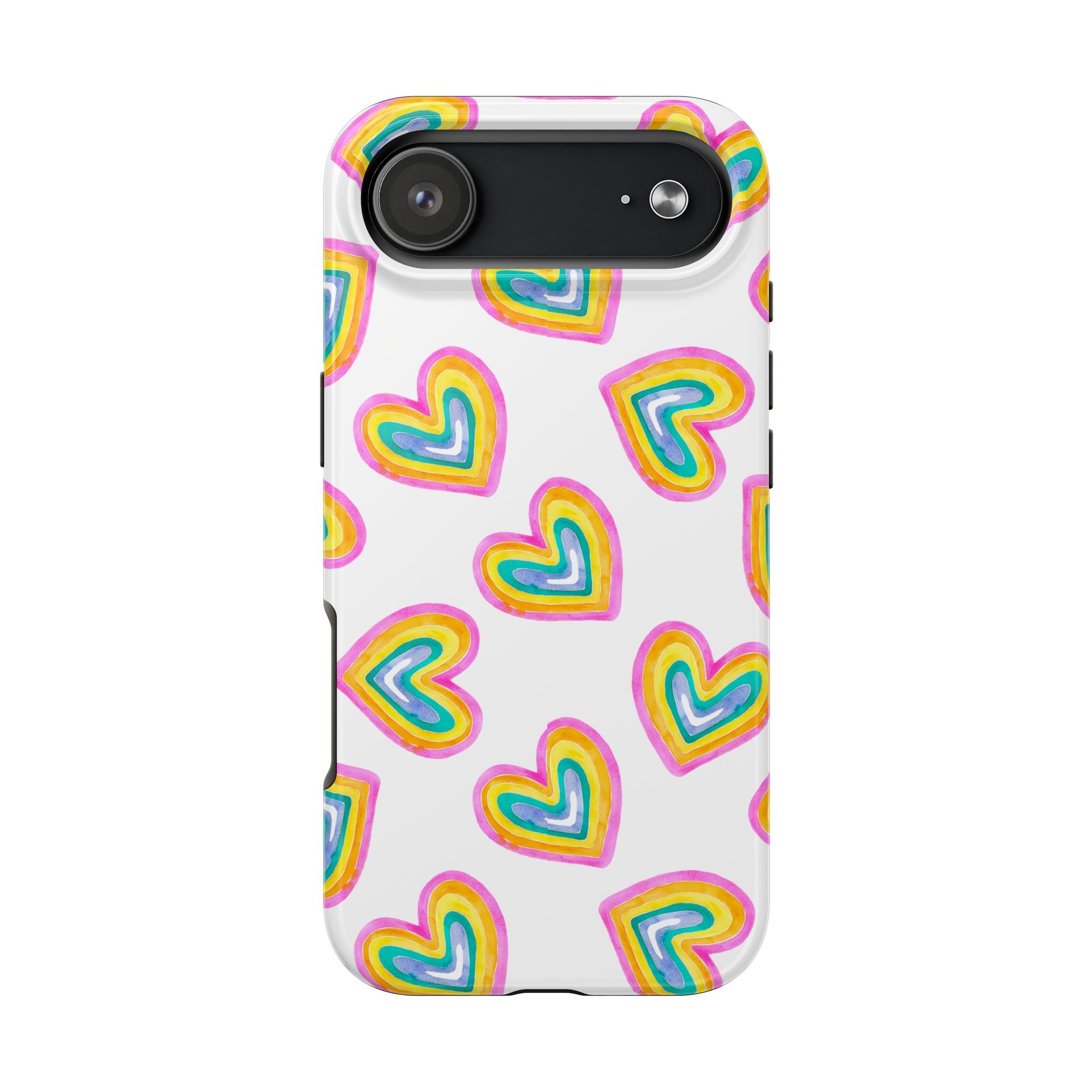 Rainbow Heart Tough Phone Case — Durable Cute Protective Phone Cover