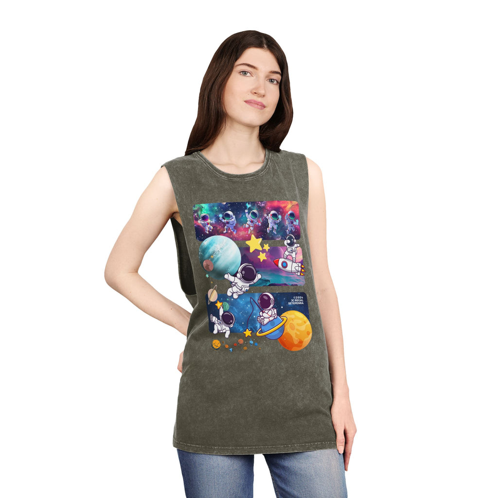 Astro Cosmo (V2.0) Unisex Stonewash Tank Top SETEPENRA Tank Top.