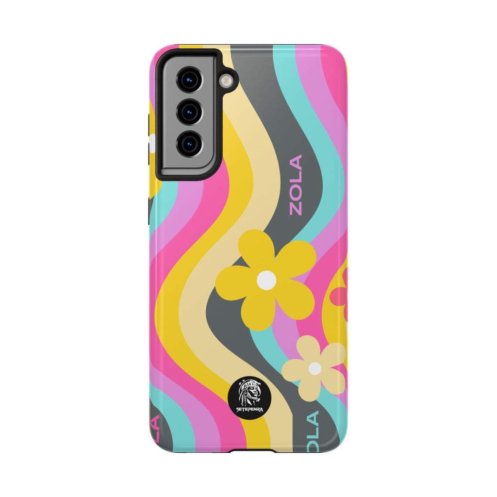 Zola Tough Phone Case (For iPhone, Galaxy & More) - Dark Grey Wave