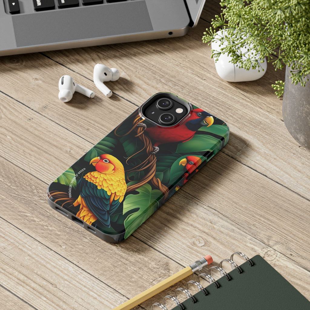 Tri-Parrot Tough Phone Case (For iPhone, Galaxy & More)