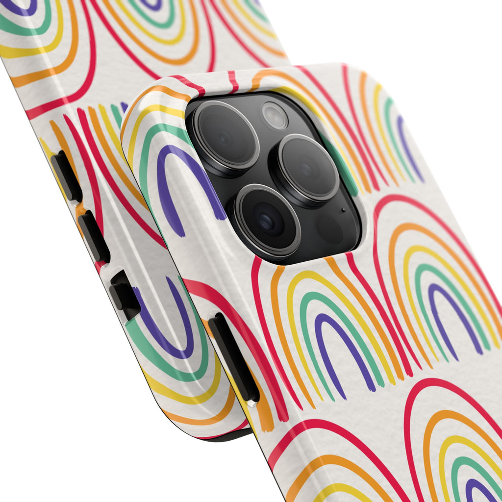 Retro Rainbow Tough Phone Case (For iPhone, Galaxy & More)