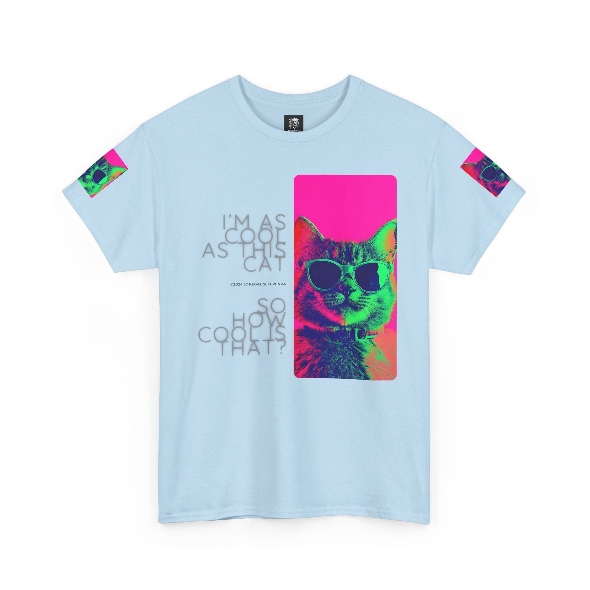Cool Cat (Whiskers 1) Unisex Heavy Cotton Tee SETEPENRA T-Shirt.