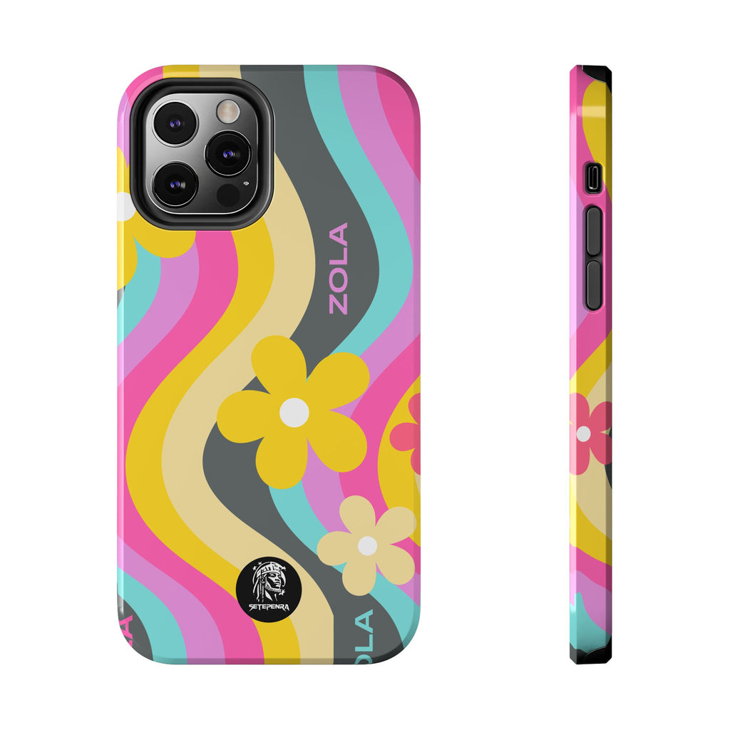 Zola Tough Phone Case (For iPhone, Galaxy & More) - Dark Grey Wave SETEPENRA Phone Case.