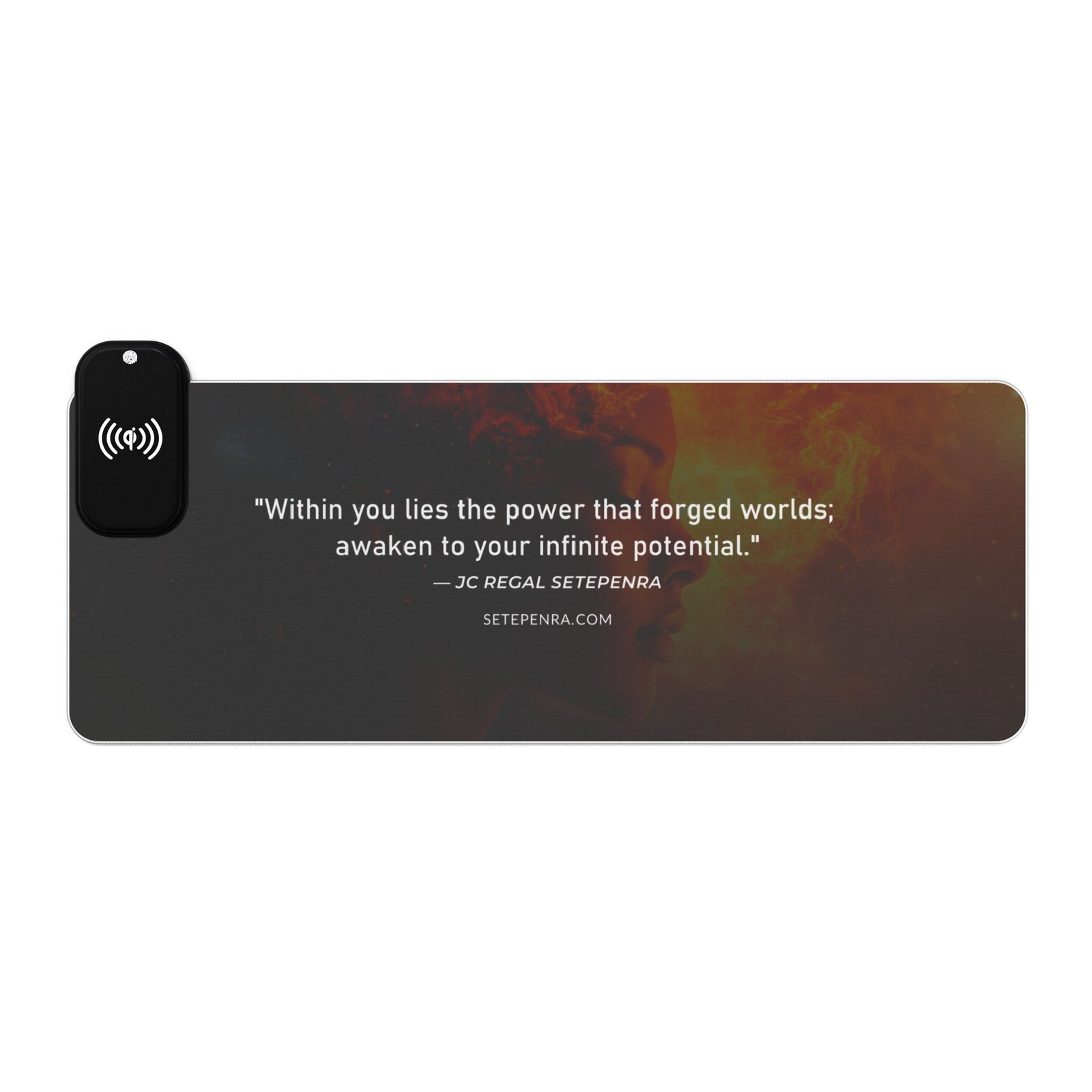 SETEPENRA Original Quotes LED Gaming Mousepad w/Wireless Charging - Forged Worlds SETEPENRA Home Decor.
