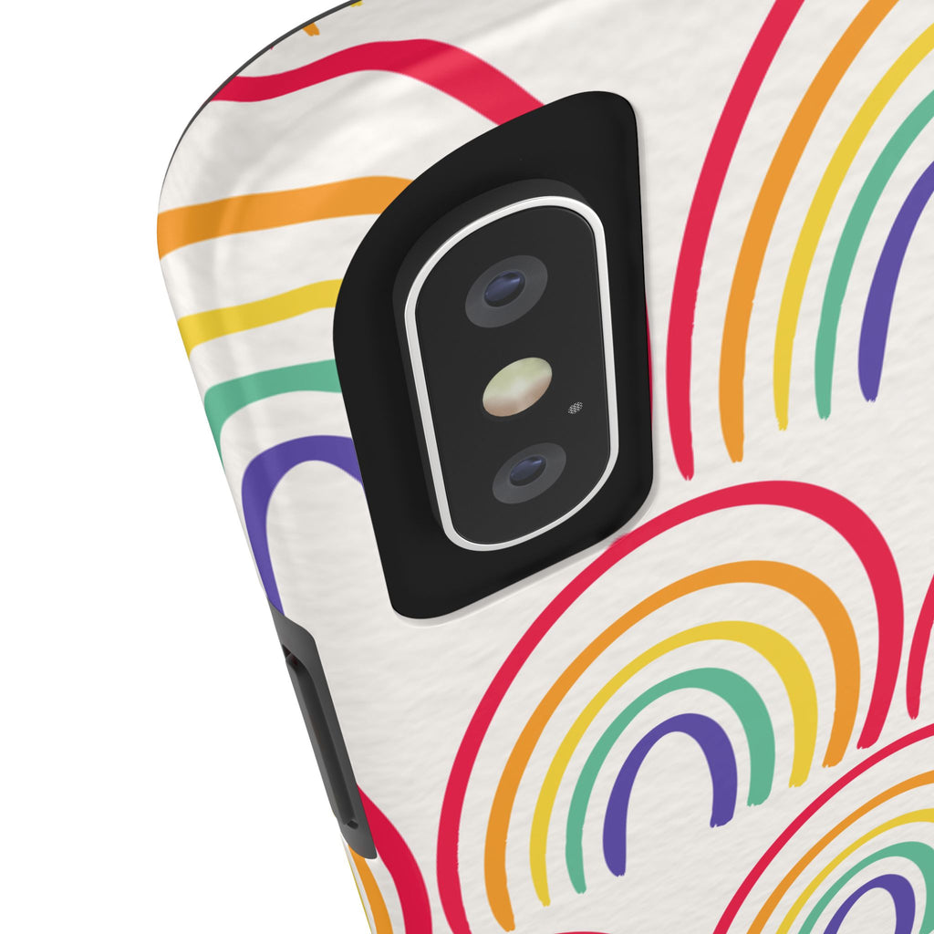 Retro Rainbow Tough Phone Case (For iPhone, Galaxy & More)