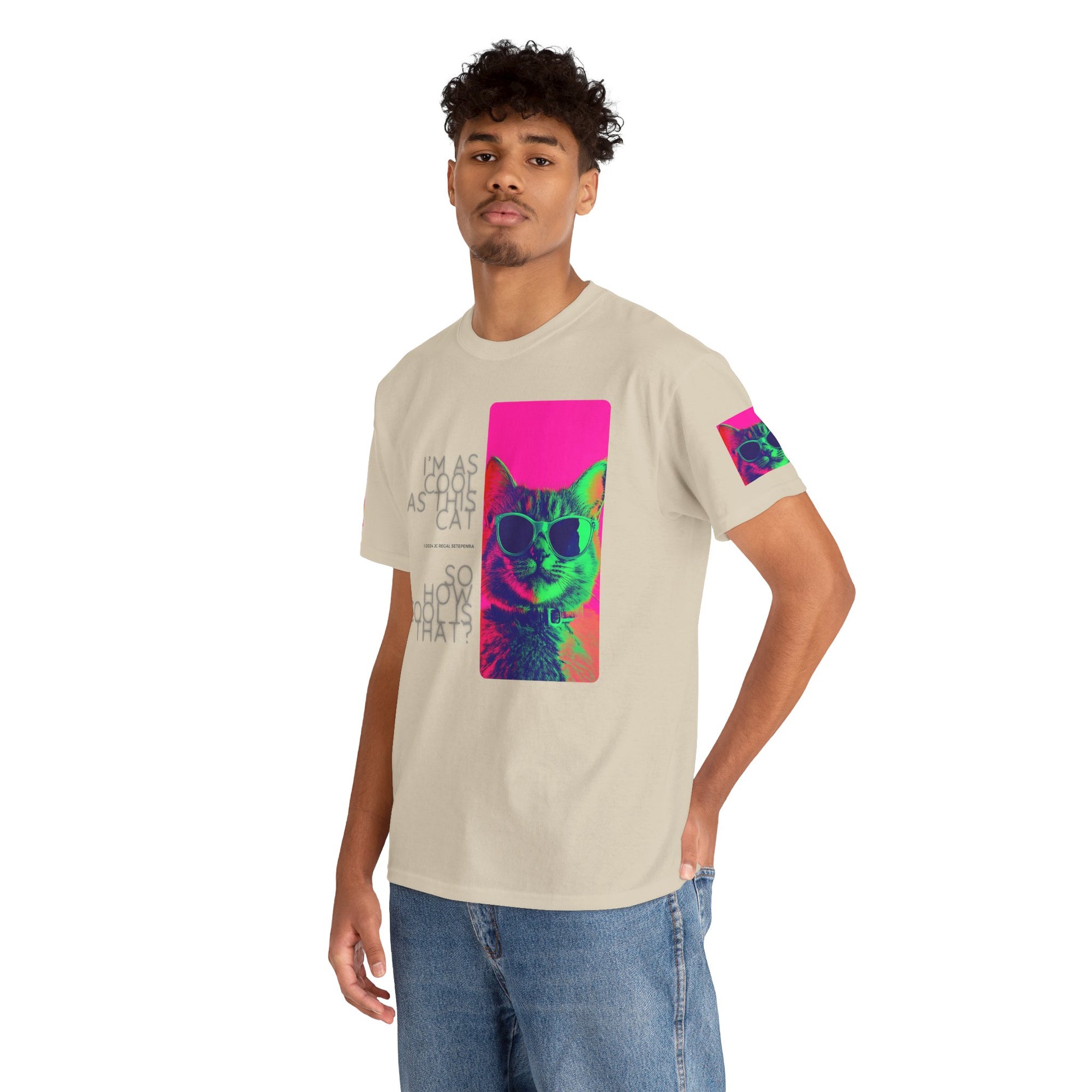 Cool Cat (Whiskers 1) Unisex Heavy Cotton Tee