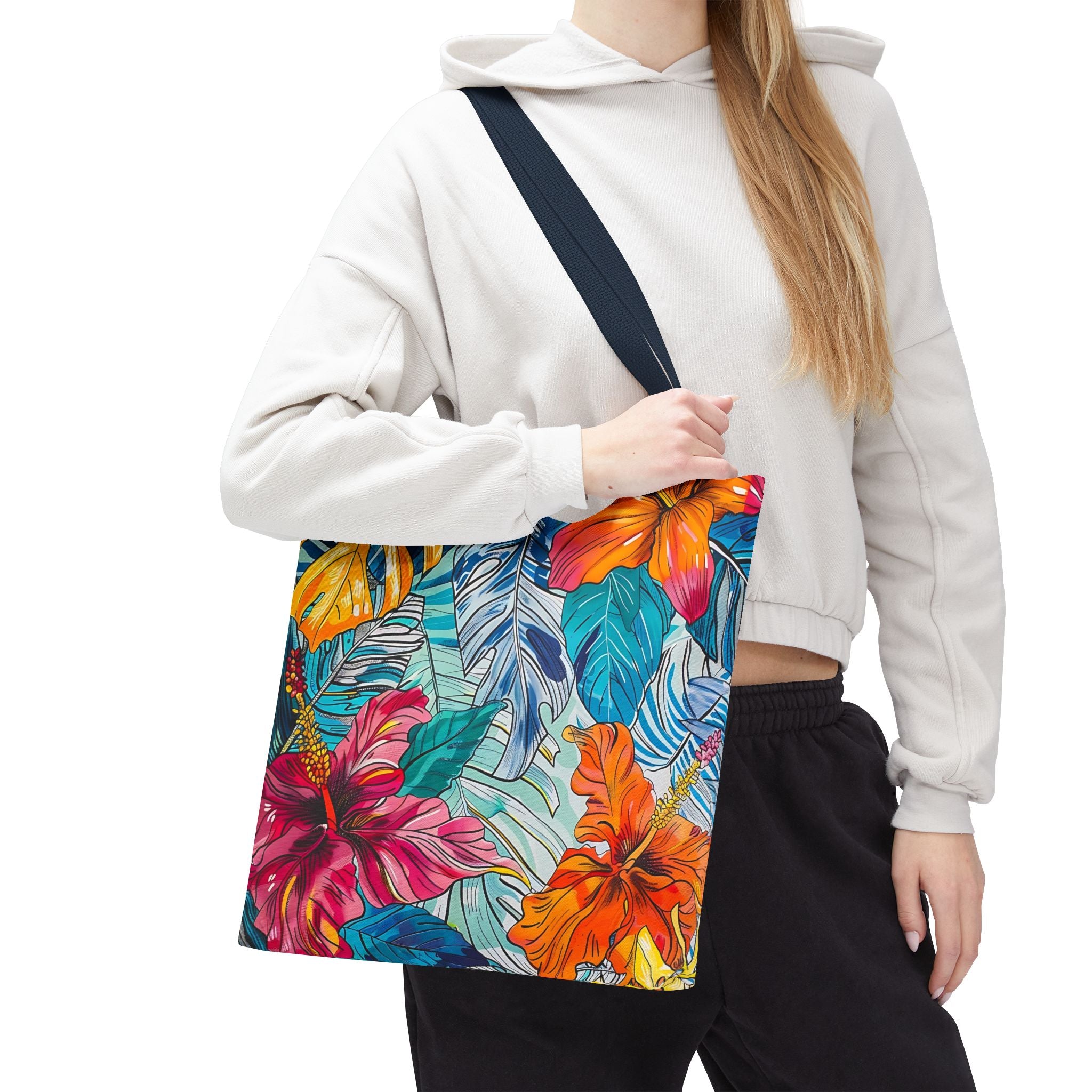 Monstera Hibiscus Tote Bag