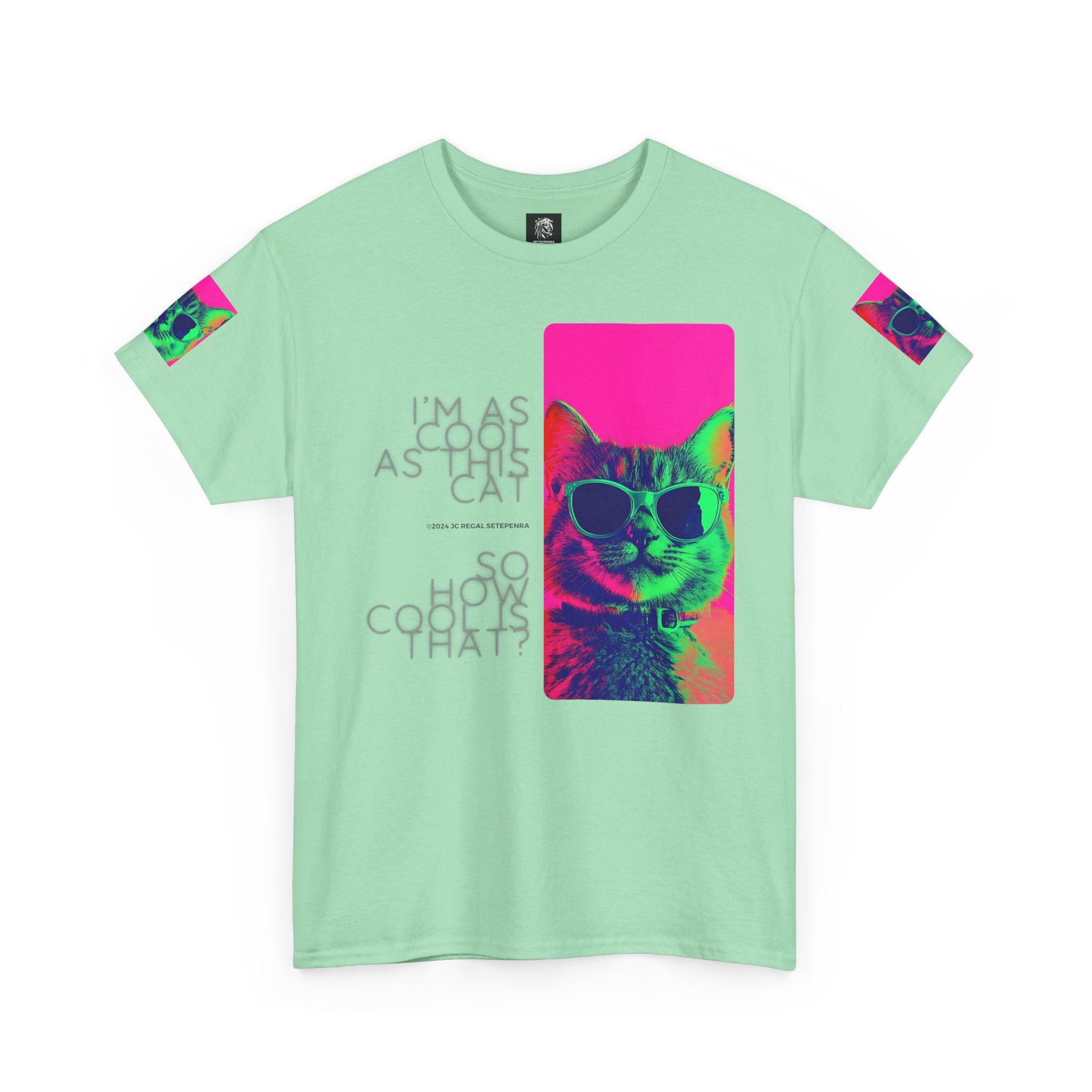 Cool Cat (Whiskers 1) Unisex Heavy Cotton Tee SETEPENRA T-Shirt.