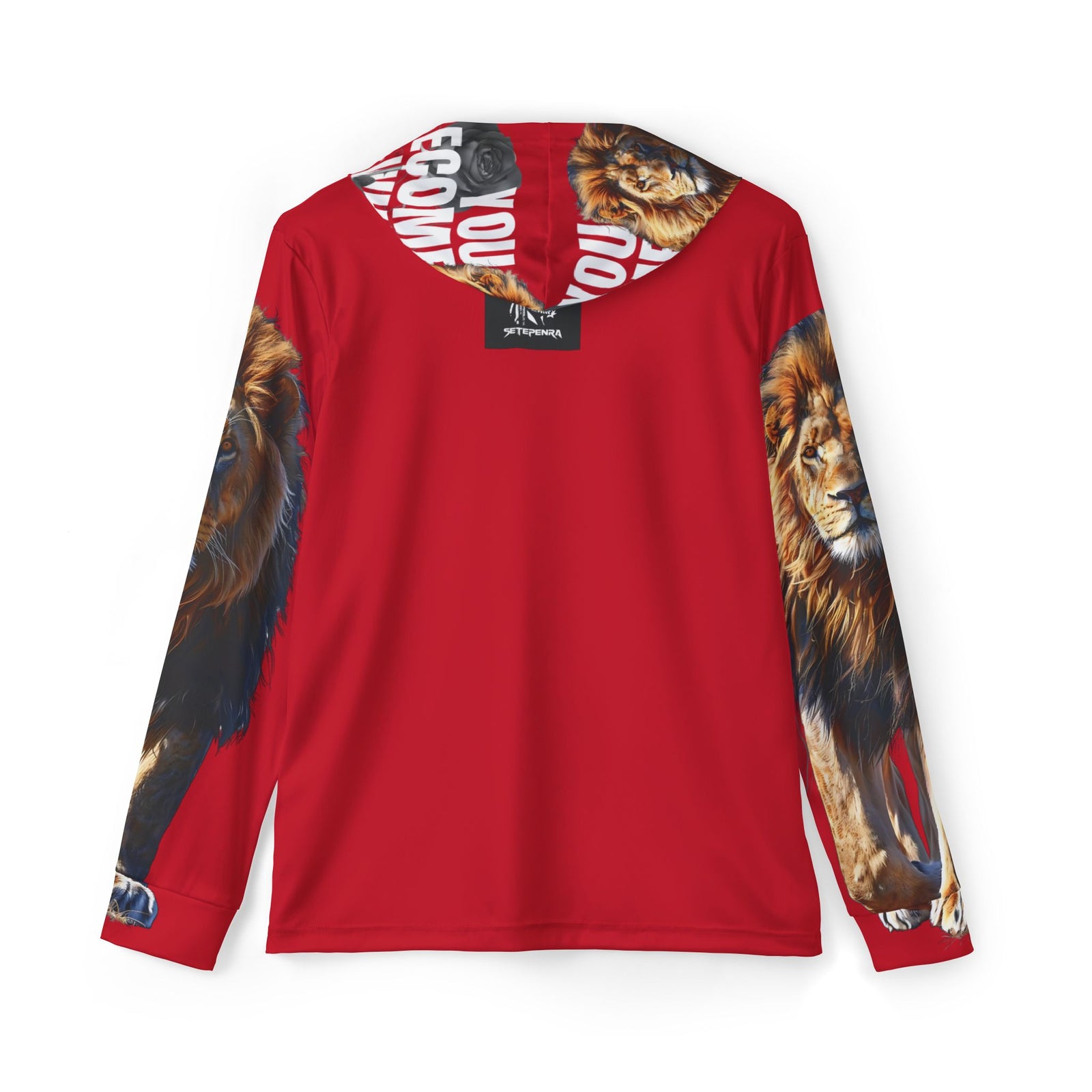 You Become What You Believe Men's Sports Warmup Hoodie (Dark Red) SETEPENRA All Over Prints.