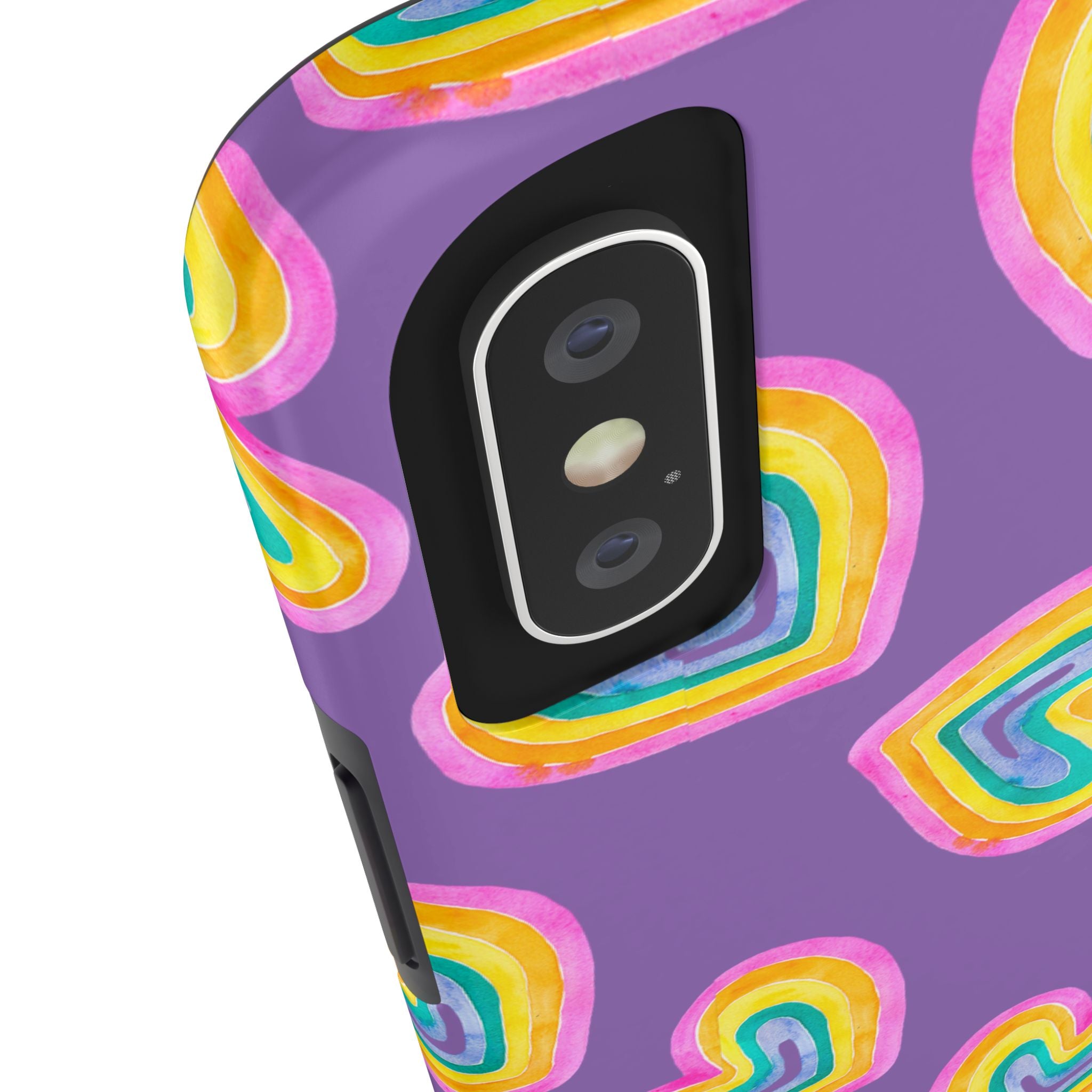 Rainbow Heart Tough Phone Case (For iPhone, Galaxy & More) - Light Purple