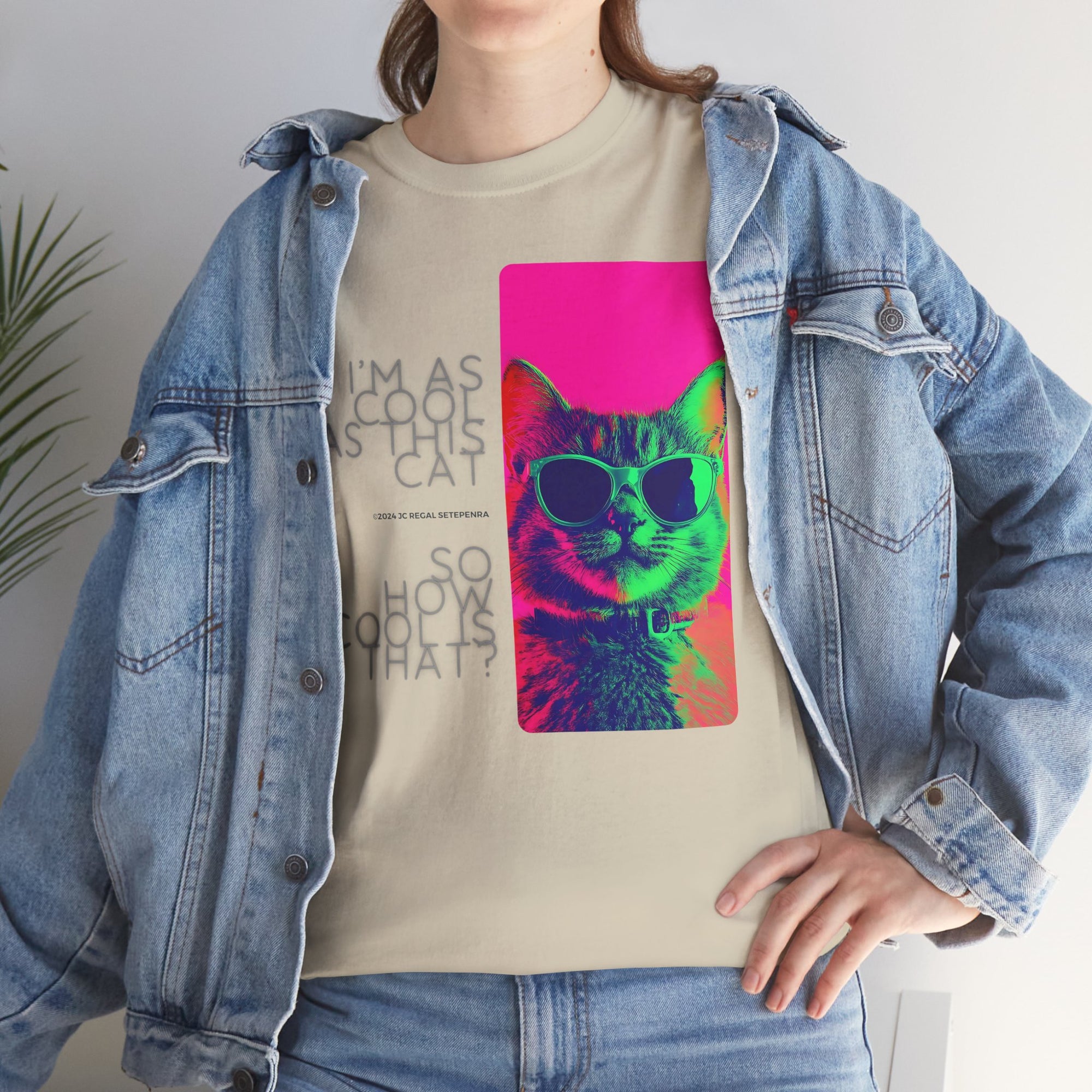 Cool Cat (Whiskers 1) Unisex Heavy Cotton Tee