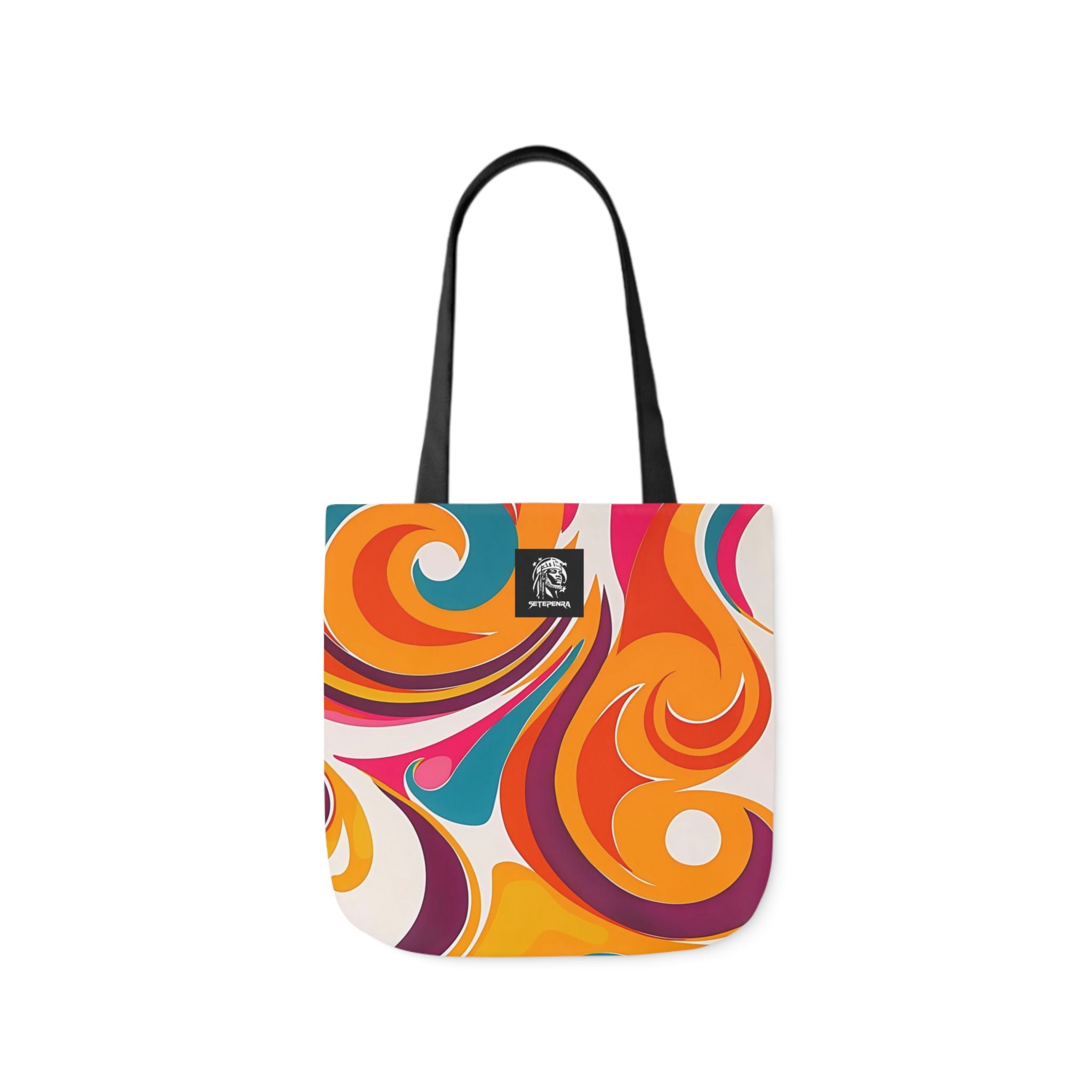 Golden Kandi Swirl  Canvas Tote Bag, 5-Color Straps