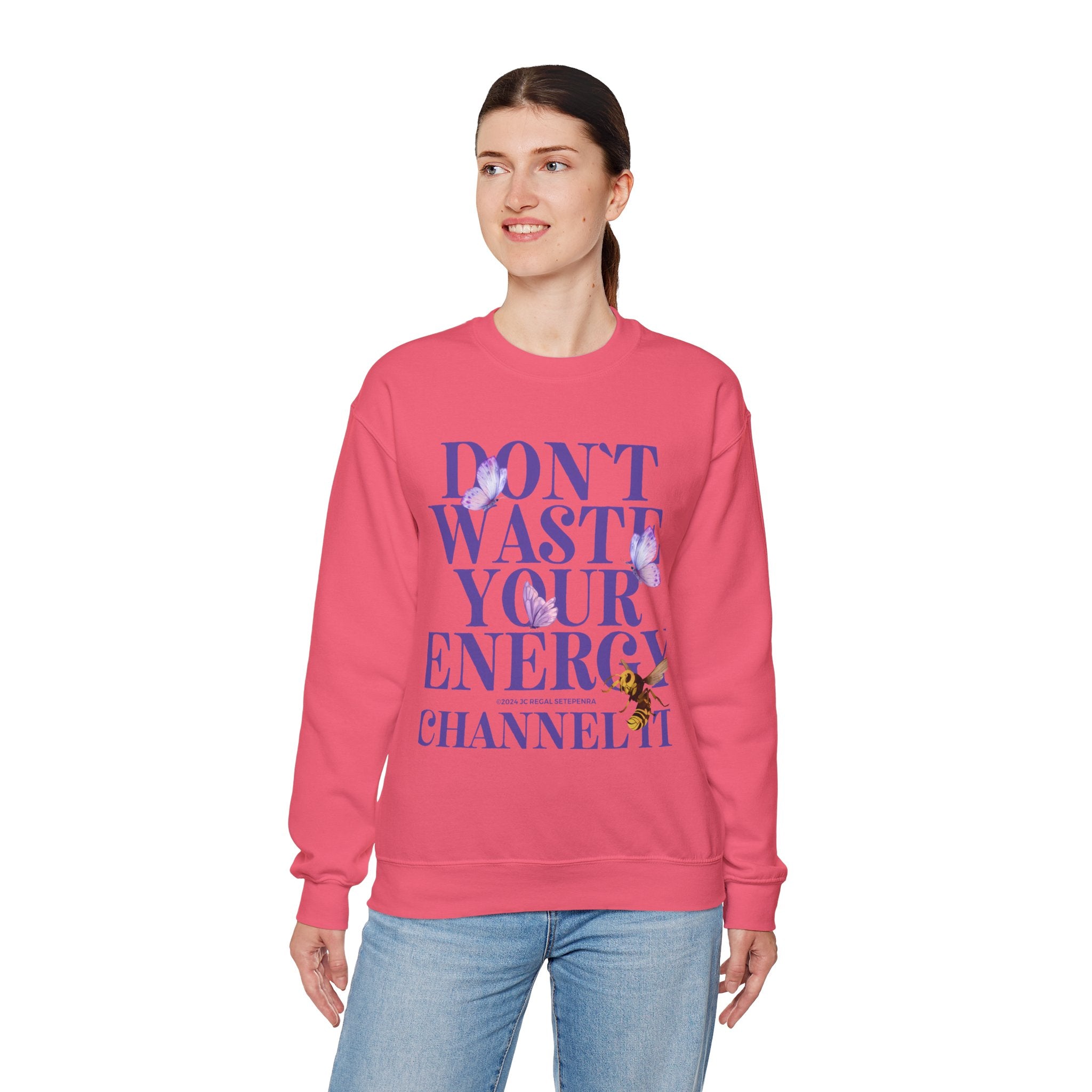 Channel It Unisex Heavy Blend™ Crewneck Sweatshirt (Purple Print)
