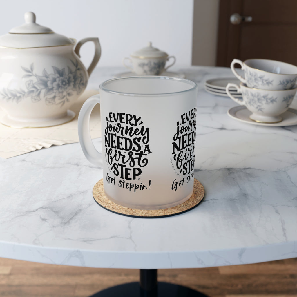 Get Steppin! Frosted Glass Mug, 11oz SETEPENRA Mug.