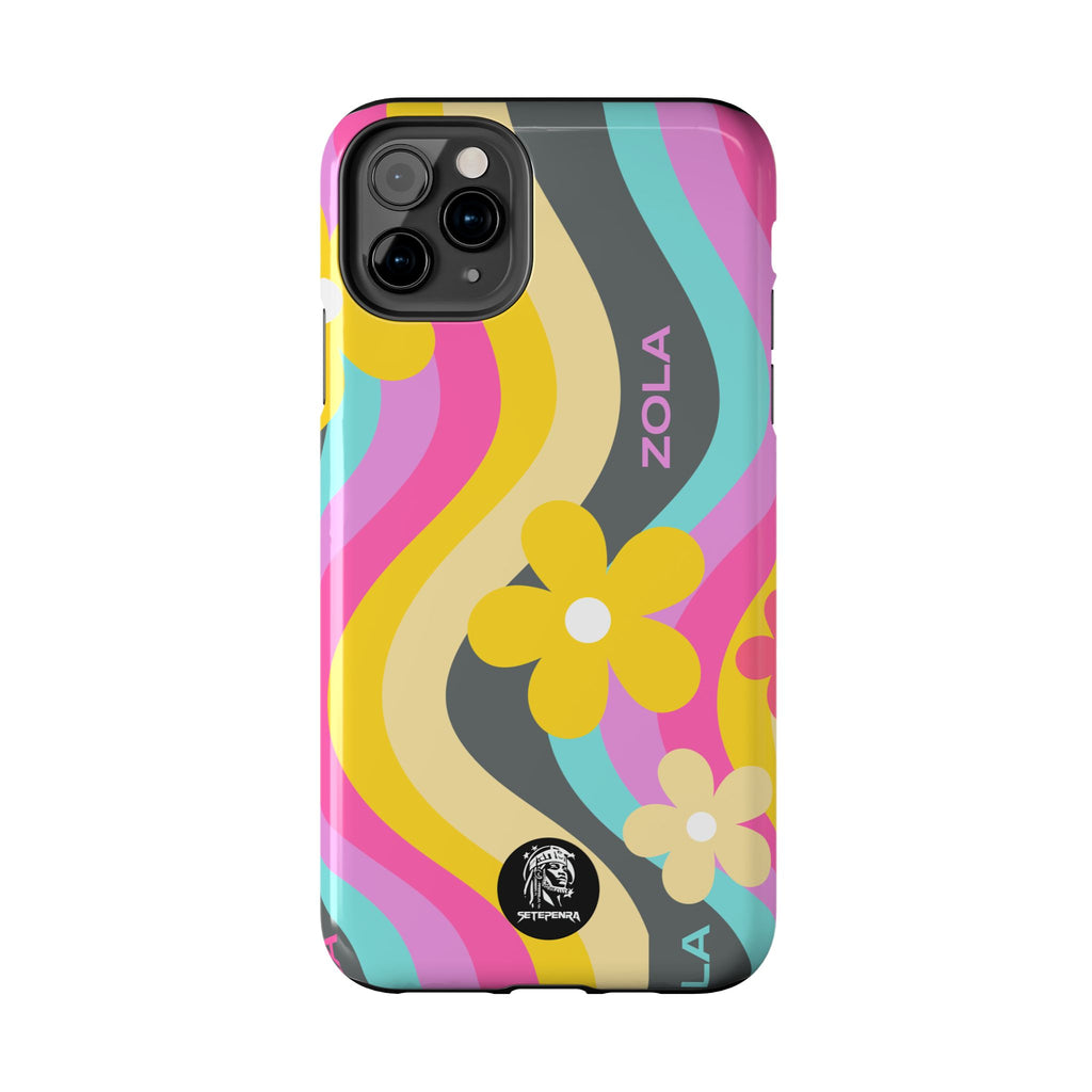 Zola Tough Phone Case (For iPhone, Galaxy & More) - Dark Grey Wave