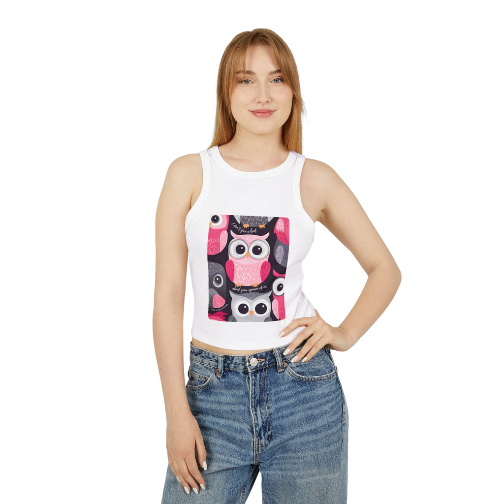 Don't Give A Hoot Women's Micro Rib Racer Tank Top SETEPENRA Tank Top.