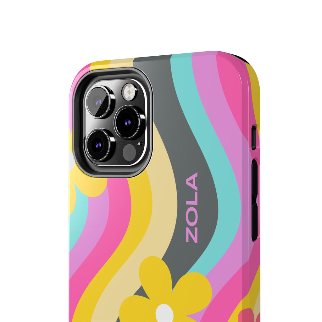 Zola Tough Phone Case (For iPhone, Galaxy & More) - Dark Grey Wave