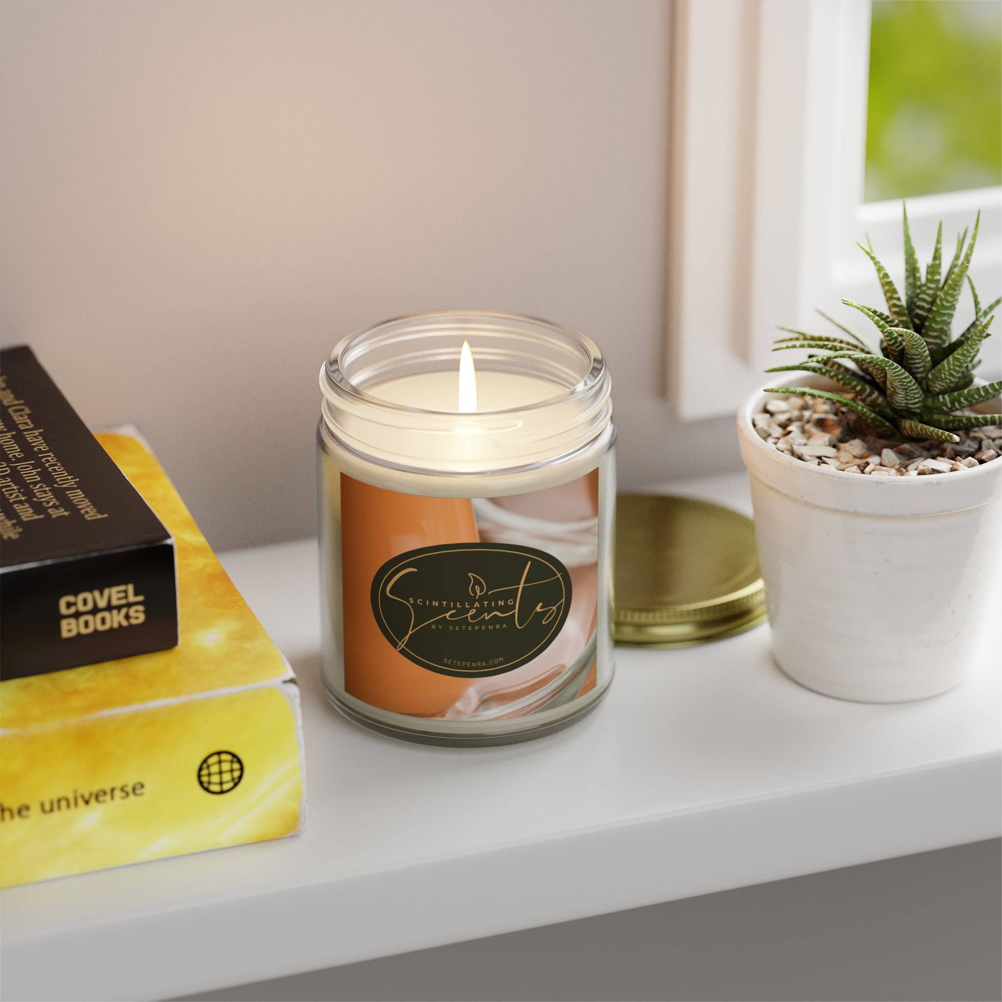 Scintillating Scents by SETEPENRA Scented Candles, Coconut Apricot Wax (4oz, 9oz)