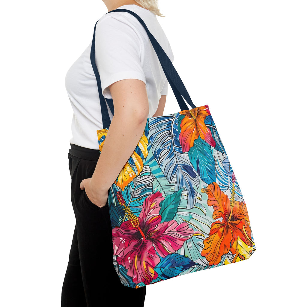 Monstera Hibiscus Tote Bag