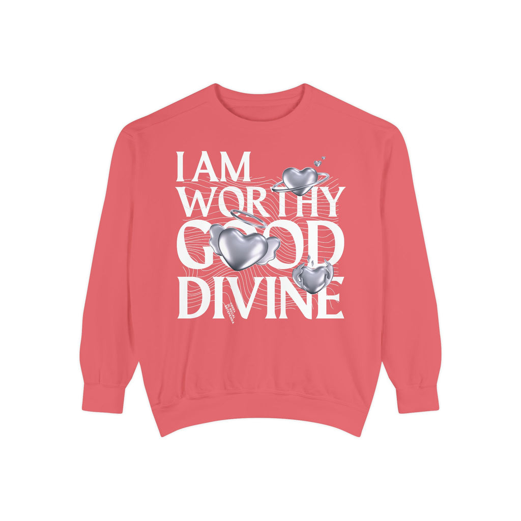I AM WORTHY GOOD DIVINE Unisex Garment-Dyed Sweatshirt SETEPENRA Sweatshirt.