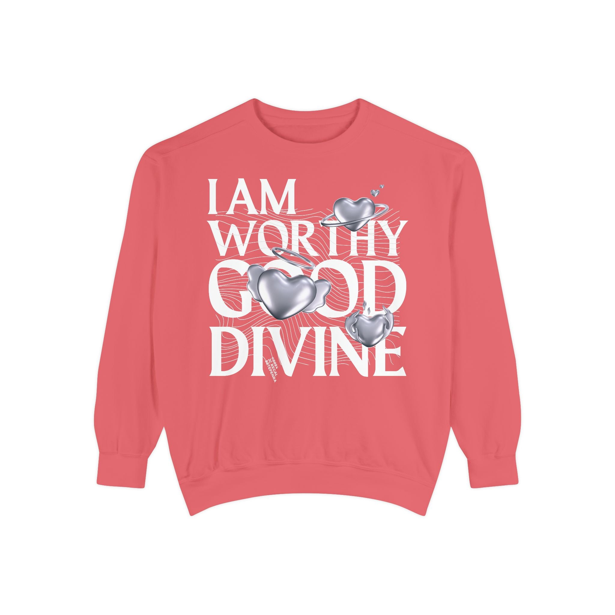 I AM WORTHY GOOD DIVINE Unisex Garment-Dyed Sweatshirt SETEPENRA Sweatshirt.