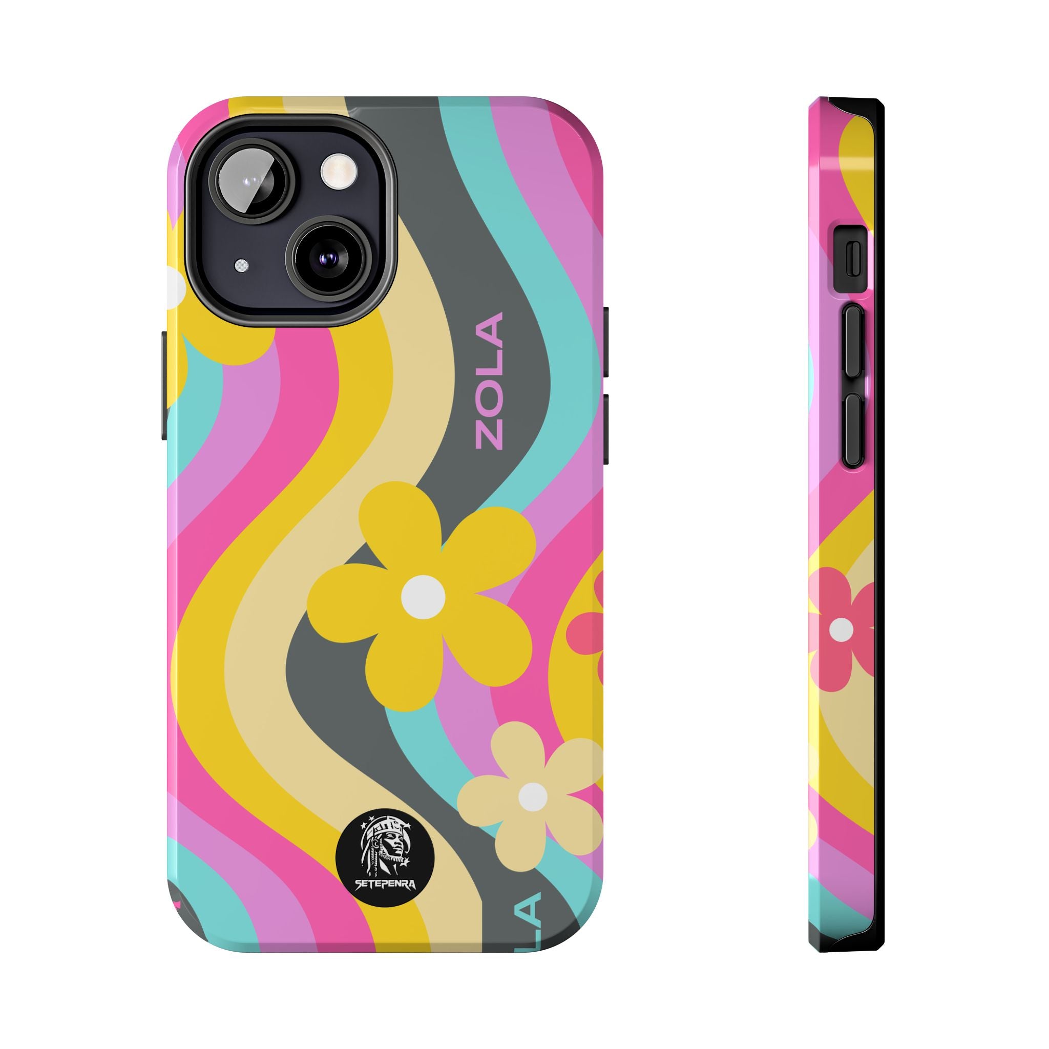 Zola Tough Phone Case (For iPhone, Galaxy & More) - Dark Grey Wave SETEPENRA Phone Case.