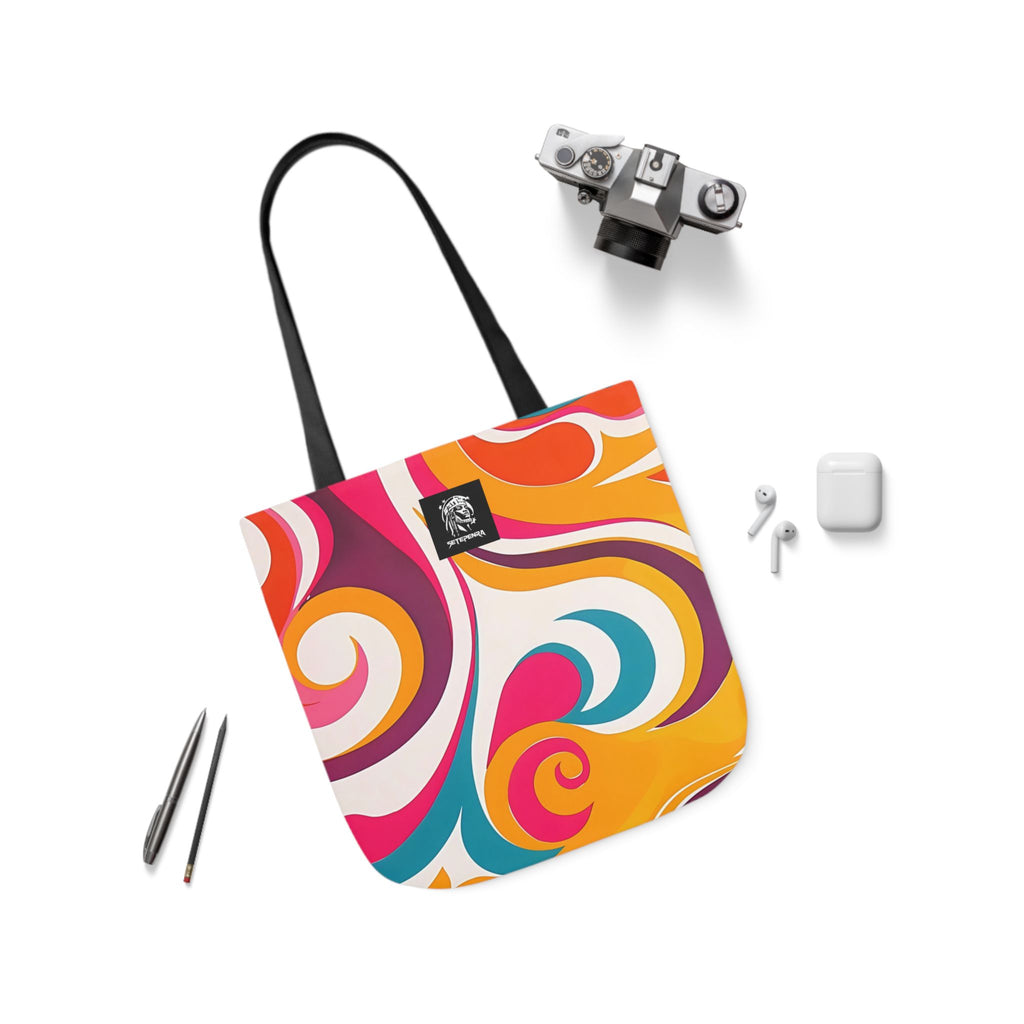 Golden Kandi Swirl  Canvas Tote Bag, 5-Color Straps