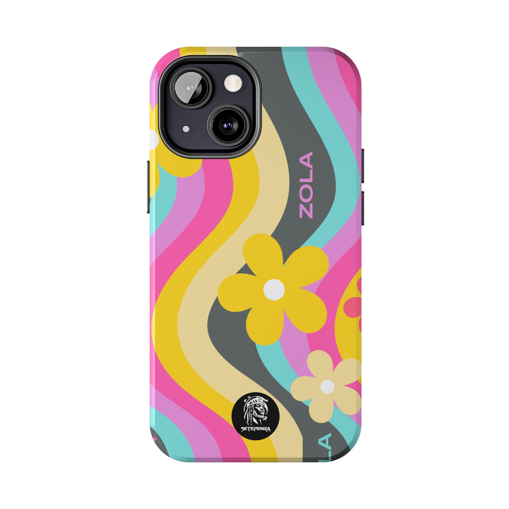 Zola Tough Phone Case (For iPhone, Galaxy & More) - Dark Grey Wave