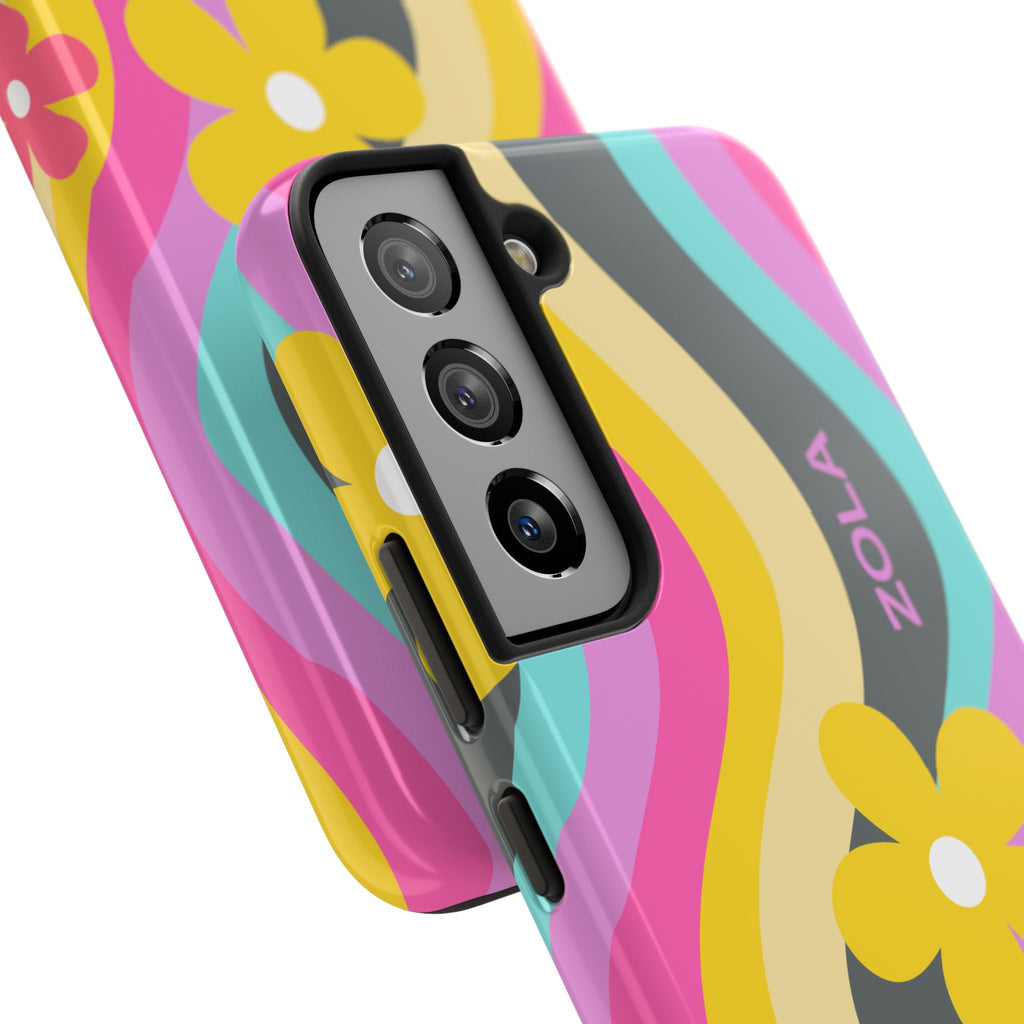 Zola Tough Phone Case (For iPhone, Galaxy & More) - Dark Grey Wave