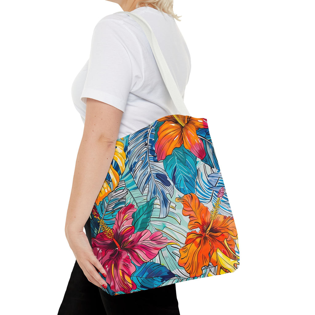 Monstera Hibiscus Tote Bag