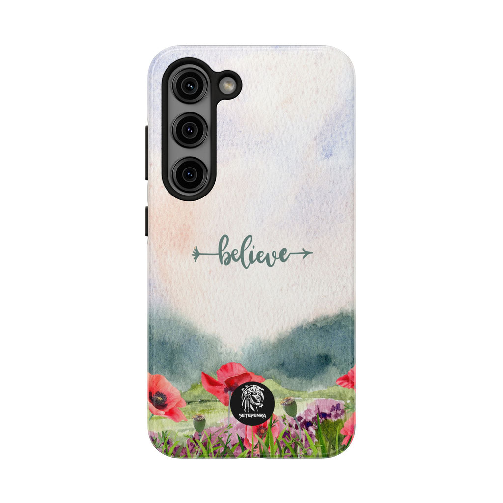 Believe Tough Phone Case (For iPhone, Galaxy & More) - Watercolor Flower
