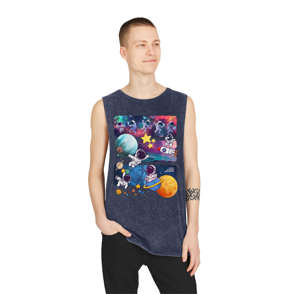 Astro Cosmo (V2.0) Unisex Stonewash Tank Top SETEPENRA Tank Top.