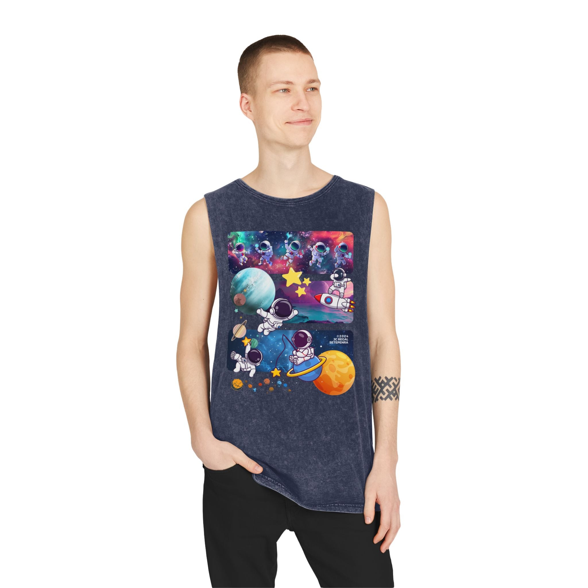 Astro Cosmo (V2.0) Unisex Stonewash Tank Top SETEPENRA Tank Top.