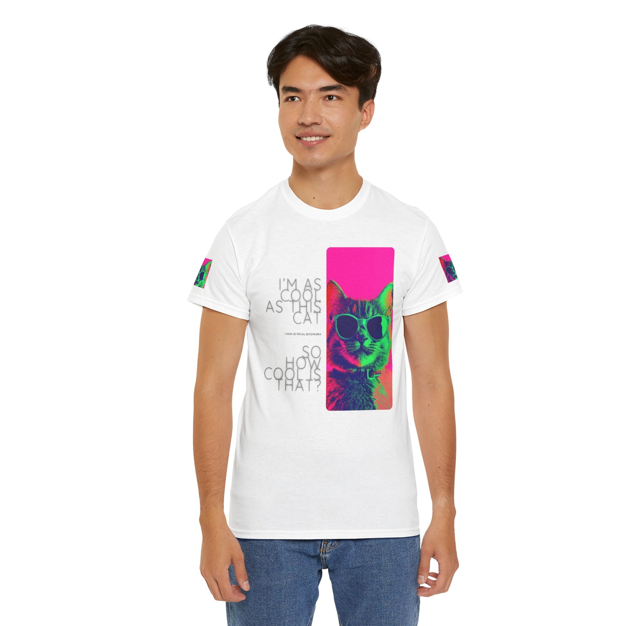 Cool Cat (Whiskers 1) Unisex Heavy Cotton Tee