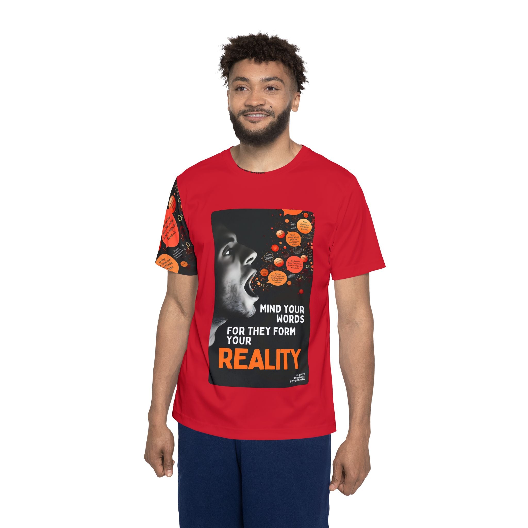 Mind Your Words Men's Sports Jersey (Dark Red) SETEPENRA All Over Prints.