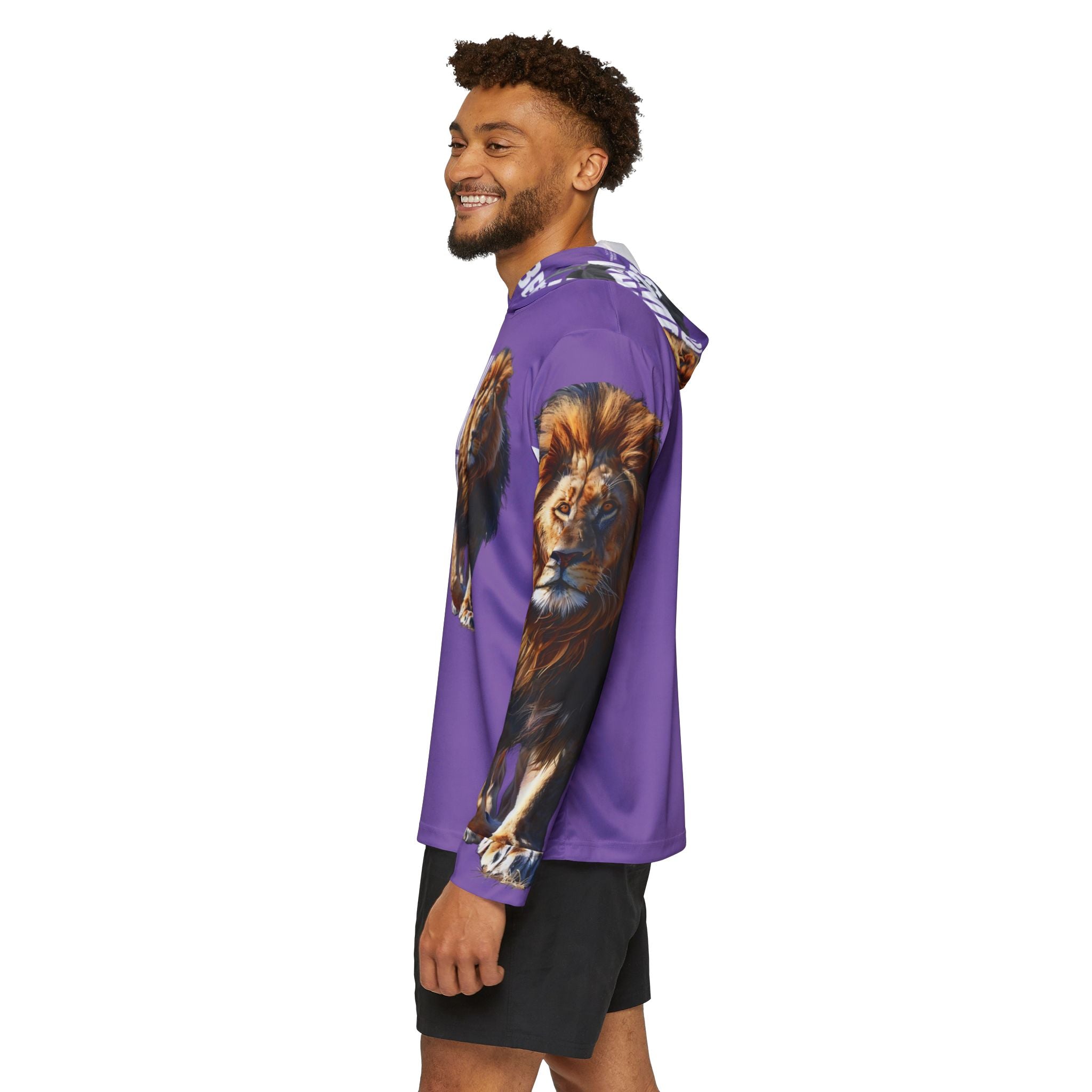 You Become What You Believe Men's Sports Warmup Hoodie (Light Purple) SETEPENRA All Over Prints.