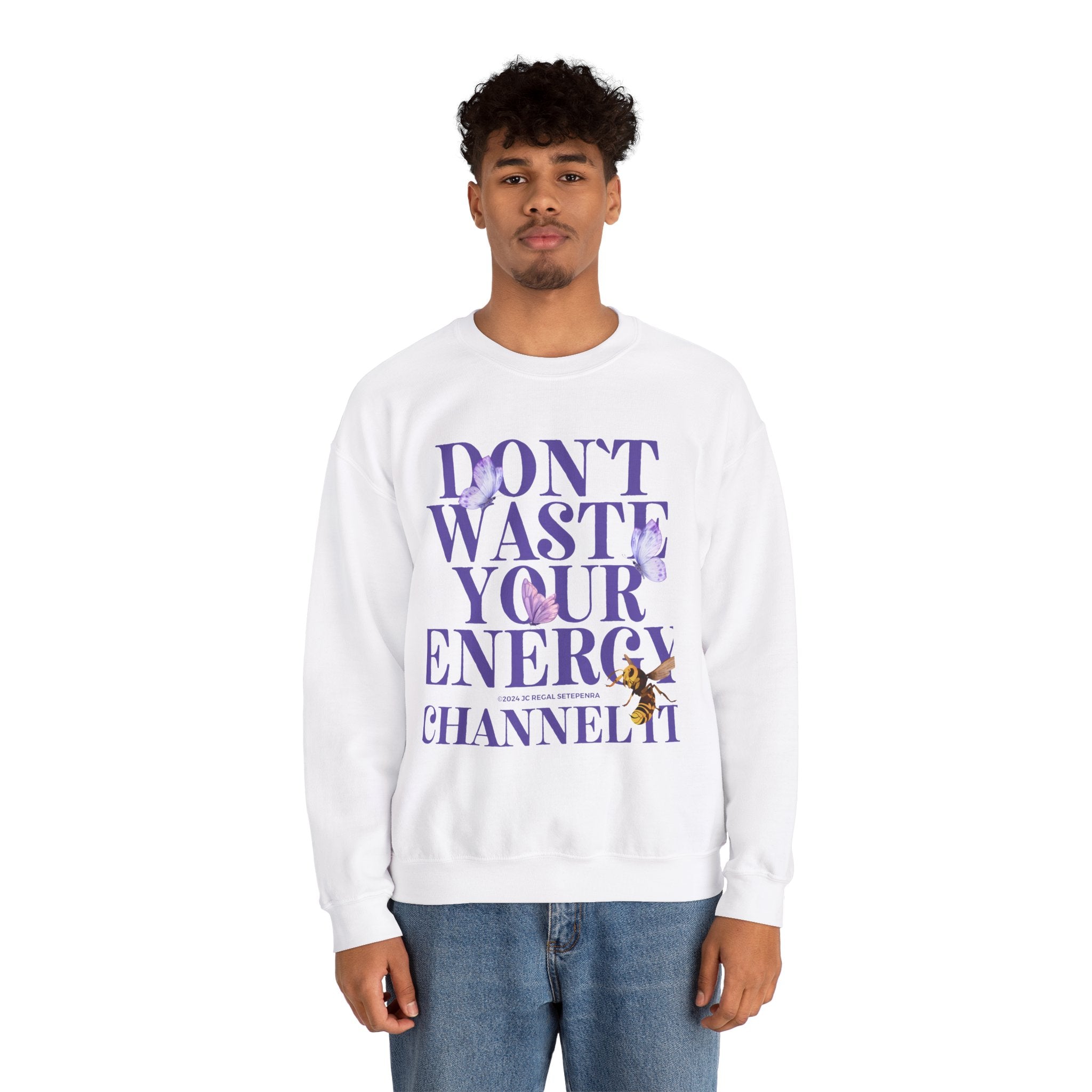 Channel It Unisex Heavy Blend™ Crewneck Sweatshirt (Purple Print)