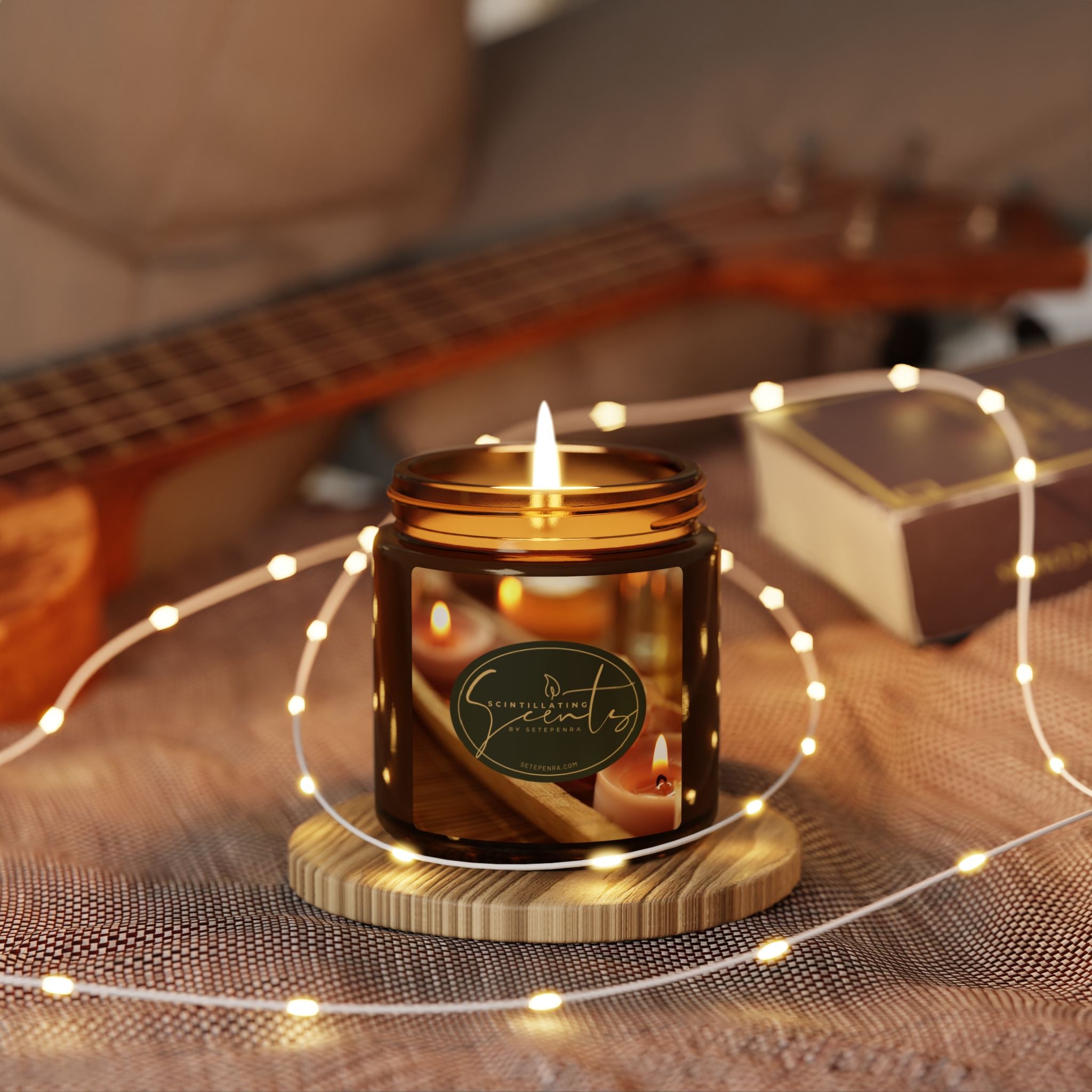 Scintillating Scents by SETEPENRA Scented Soy Candle (Multi-Size, Amber Jar) SETEPENRA Home Decor.